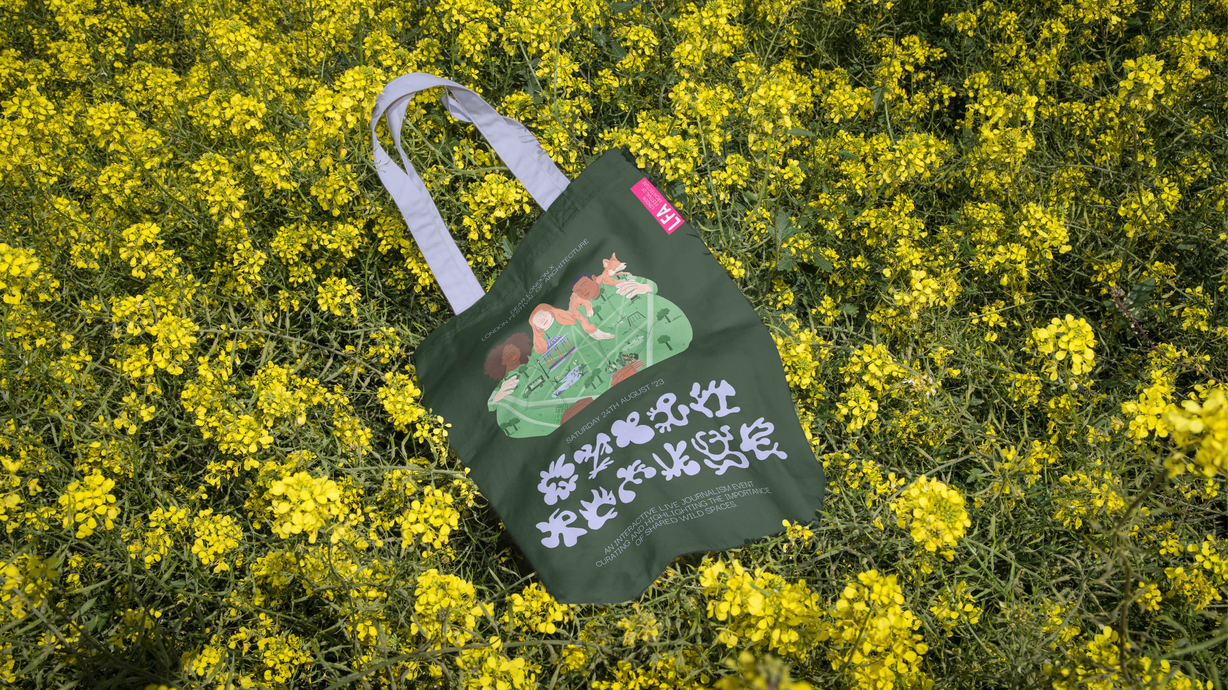 1/40: Art direction and merch design for Green Refuge, a live journalism piece featured in London Festival of Architecture, 2023. 