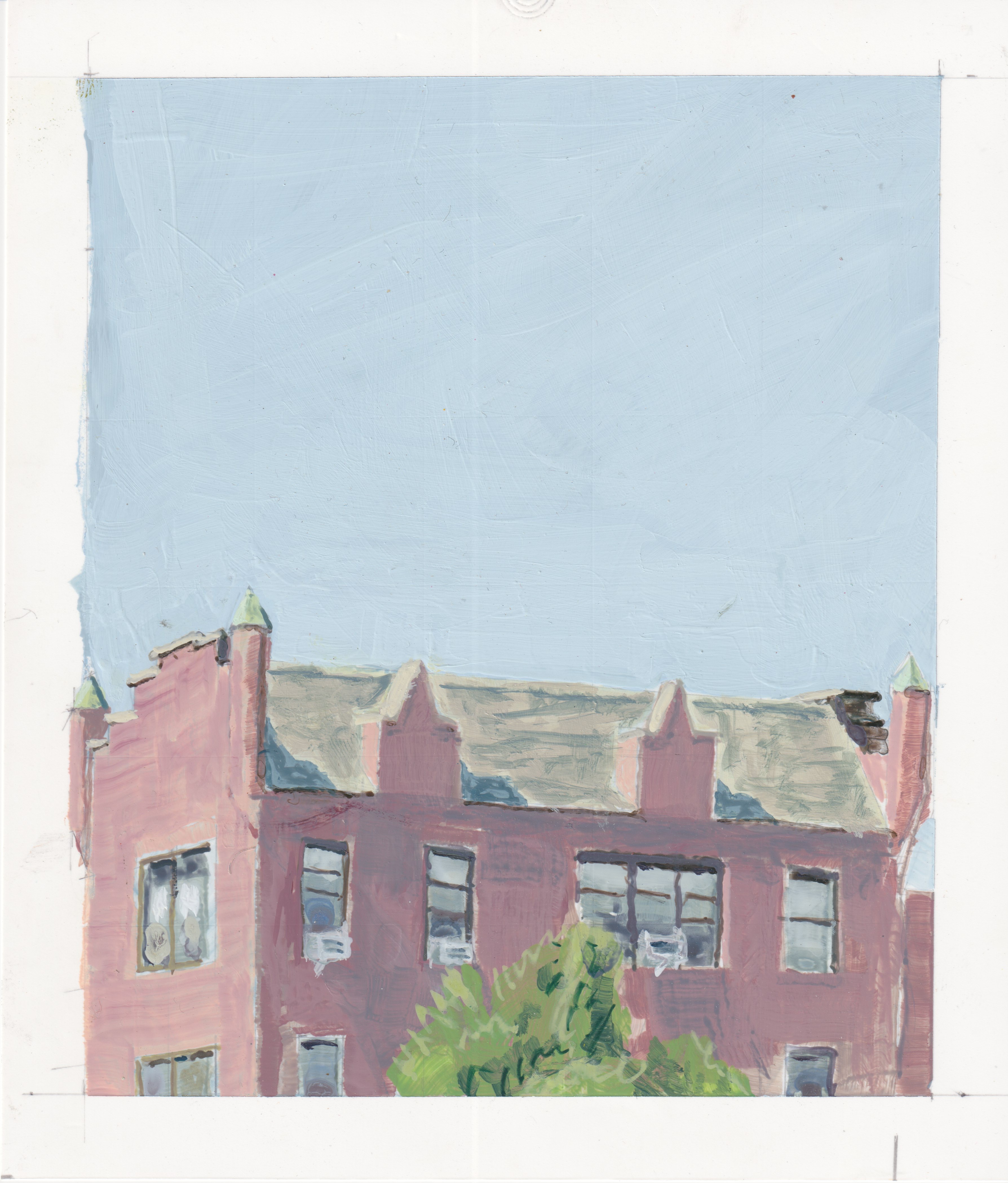 Study 2024_8; Acrylic Paint on Yupo Paper; 6x7 inches