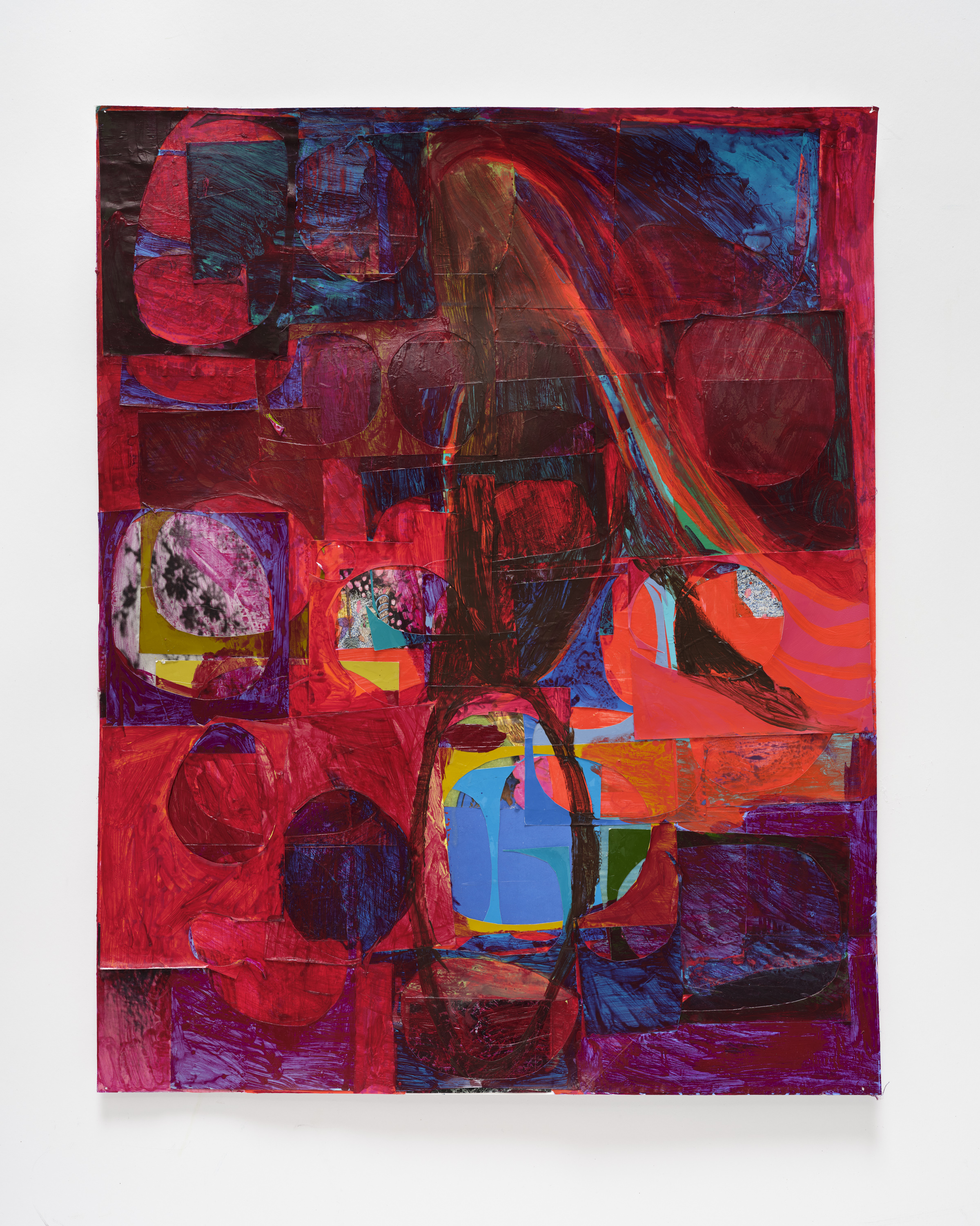 Rosary, 25 x 20", Acrylic and paper on paper, 2025