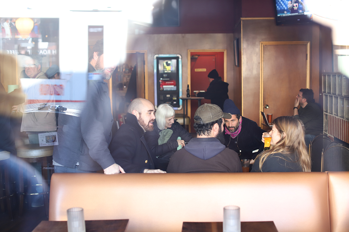 The celebration continues inside the Fireside