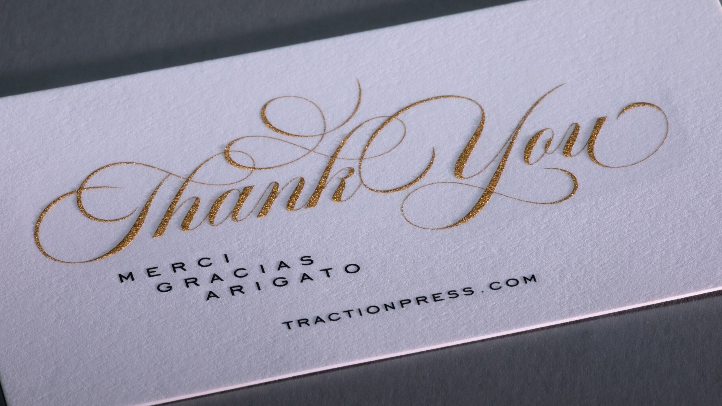 ENGRAVINGTraction Press thank you card