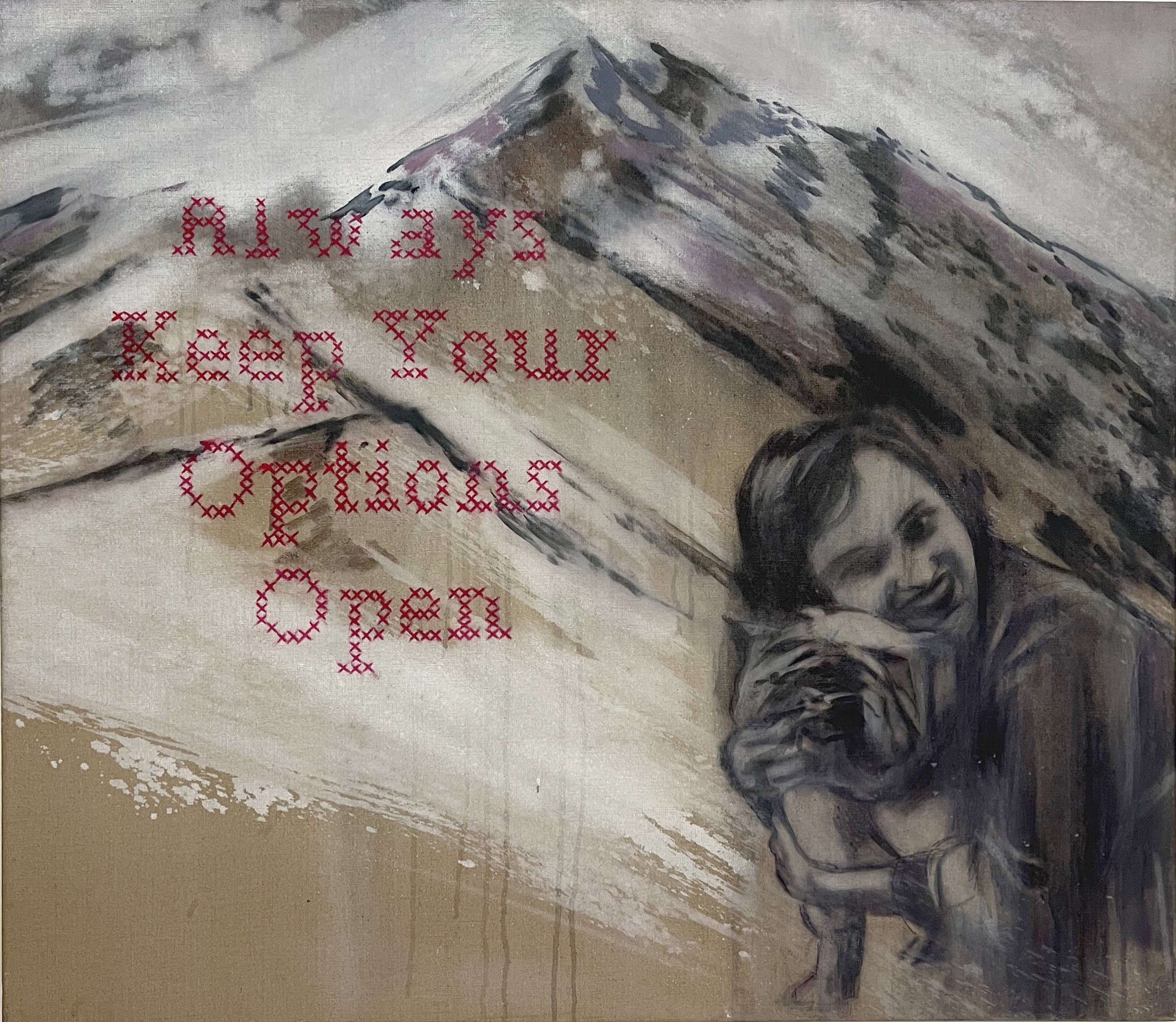 2011 — „Always keep your Options open“ — 95x110 — Öl auf Naturleinen/Oil on Canvas