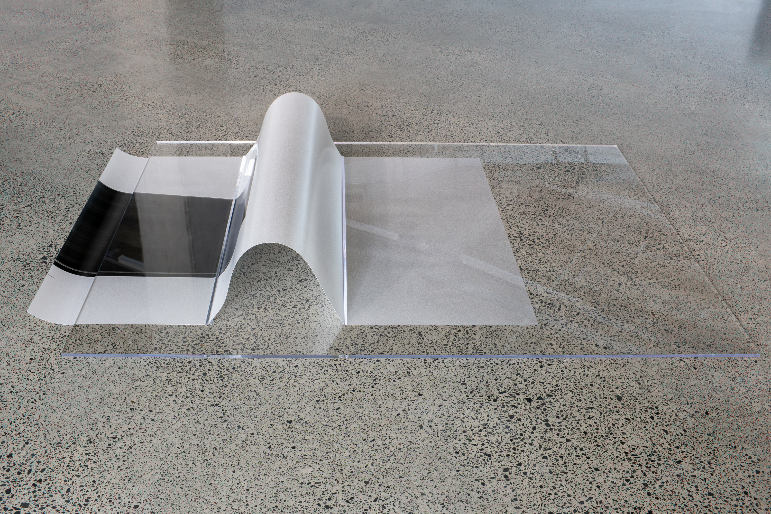 Floor Suspension II (23002-36), 2024, silver gelatin print, perspex, 1500 × 2200 mm