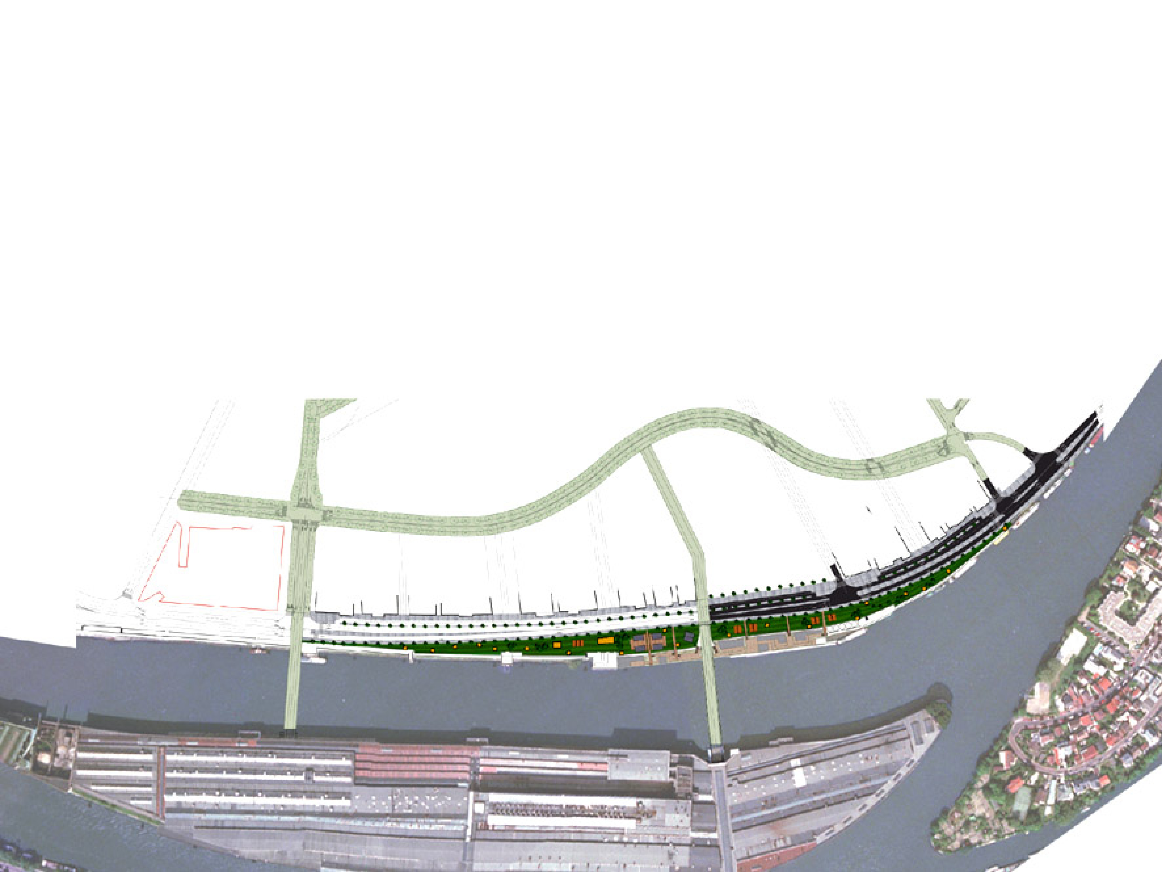 Riverfront promenade