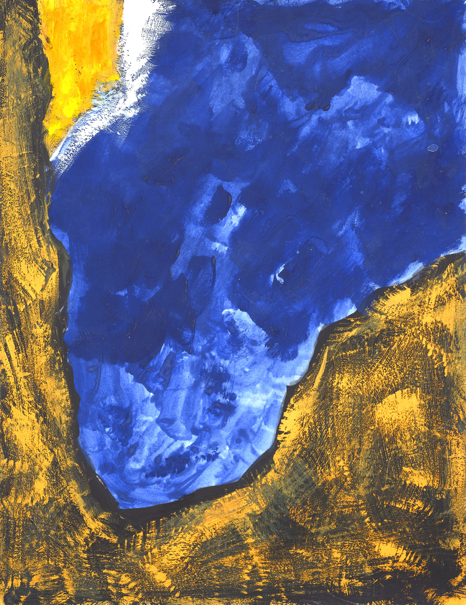 Secret beach, Gouache on paper, 20x26 cm, 2023