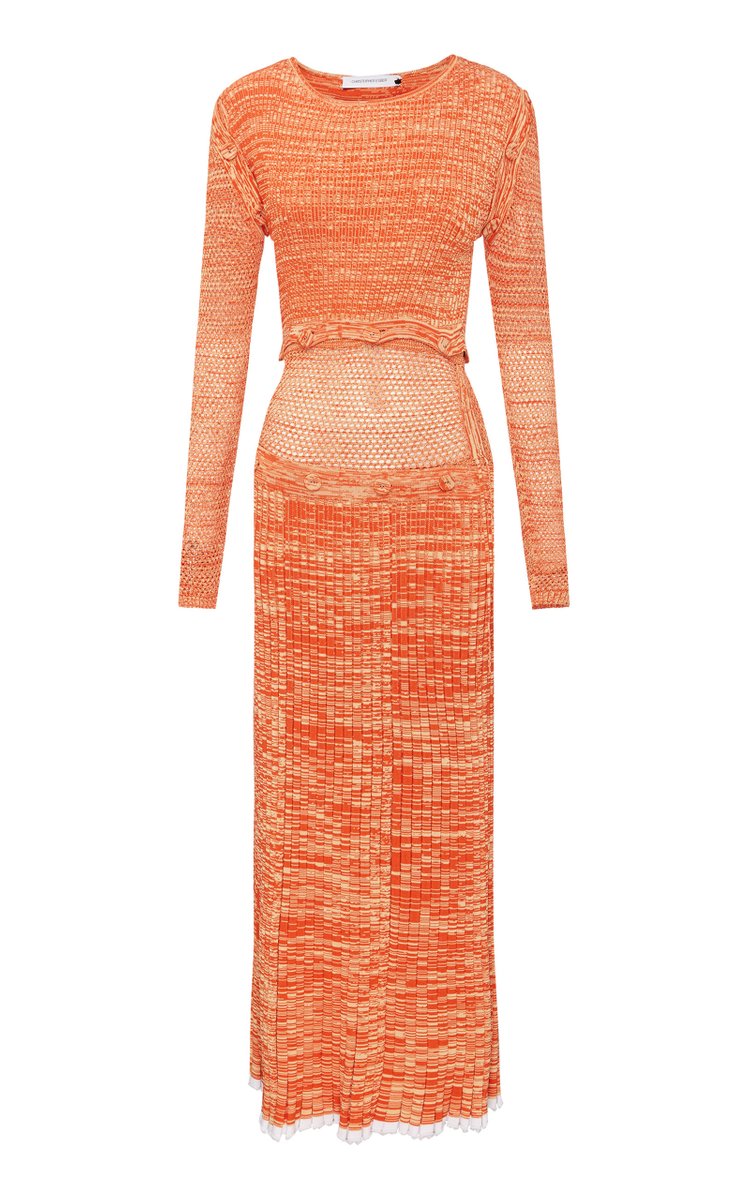 CHRISTOPHER ESBER DECONSTRUCT MESHED KNIT DRESS - t.a.