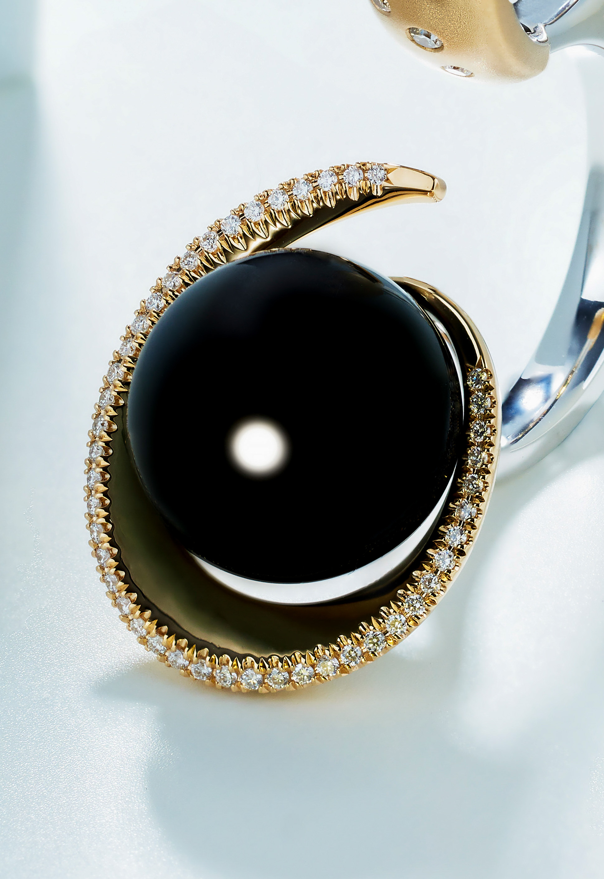 Pearl Cog Chain Double Ring - Eclats HK