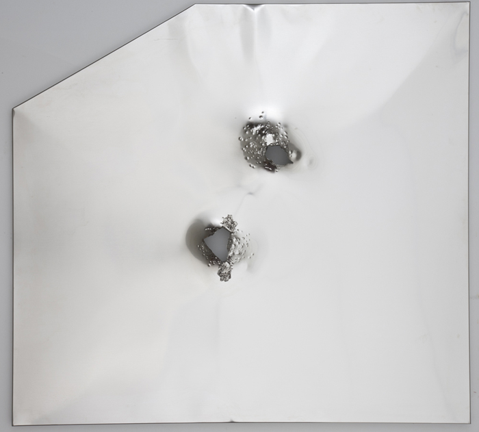Kelly 4, 2006, gunshot and stainless steel