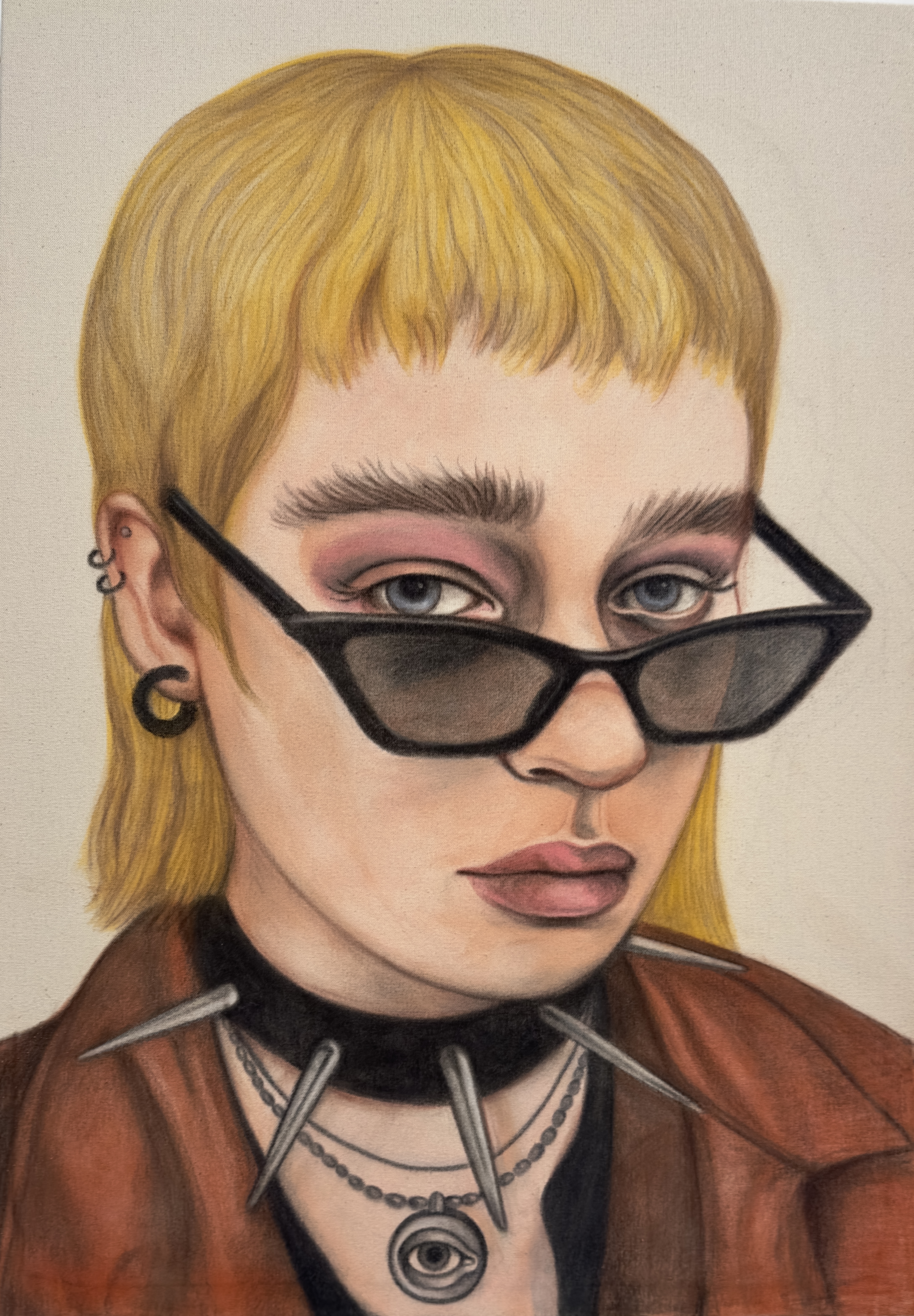 Eye lover´s 2. 100x70. Pastel on cotton. 2024