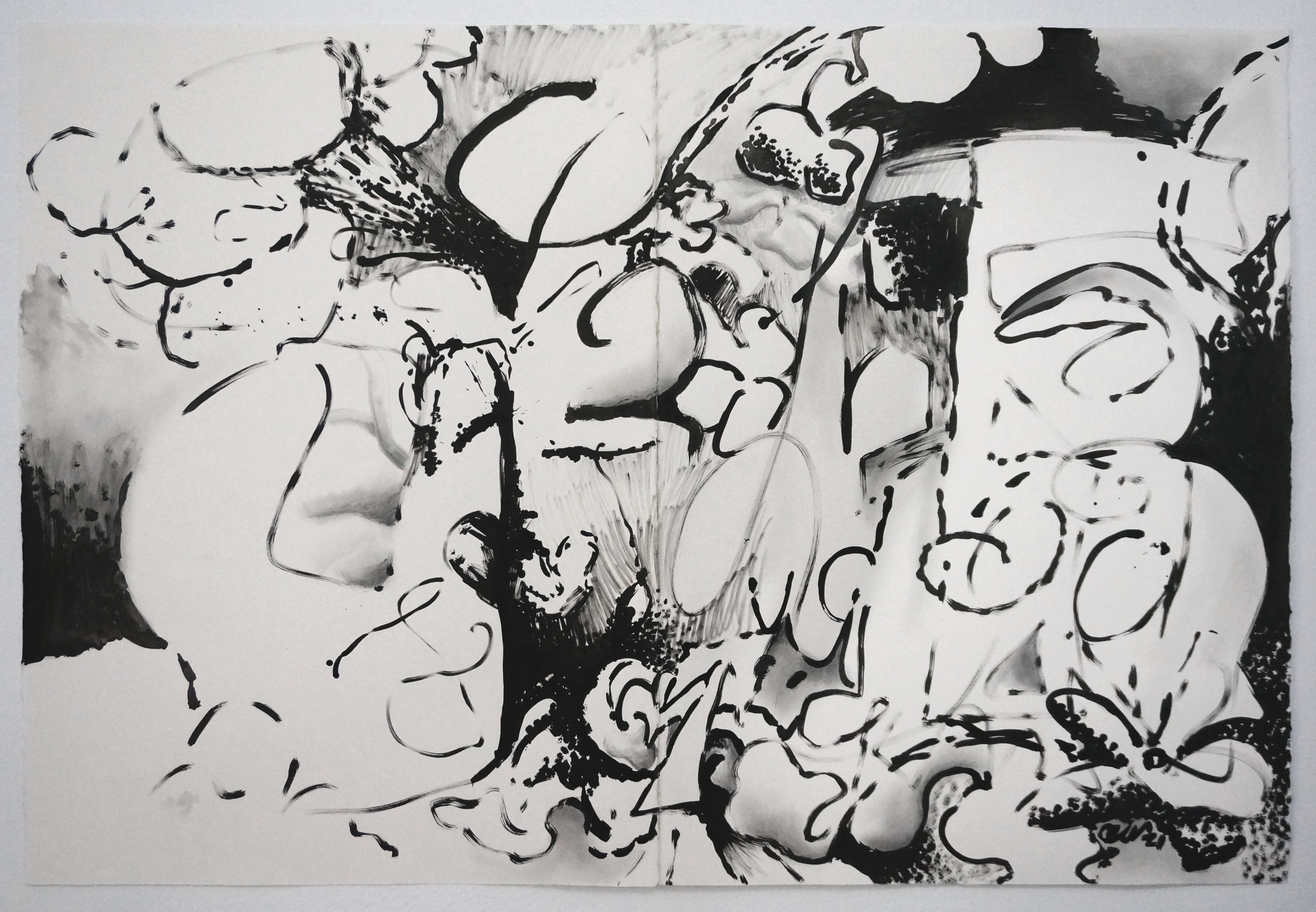 Untitled, 2021, Indian ink and graphite on hot pressed cotton paper, 112x76cm