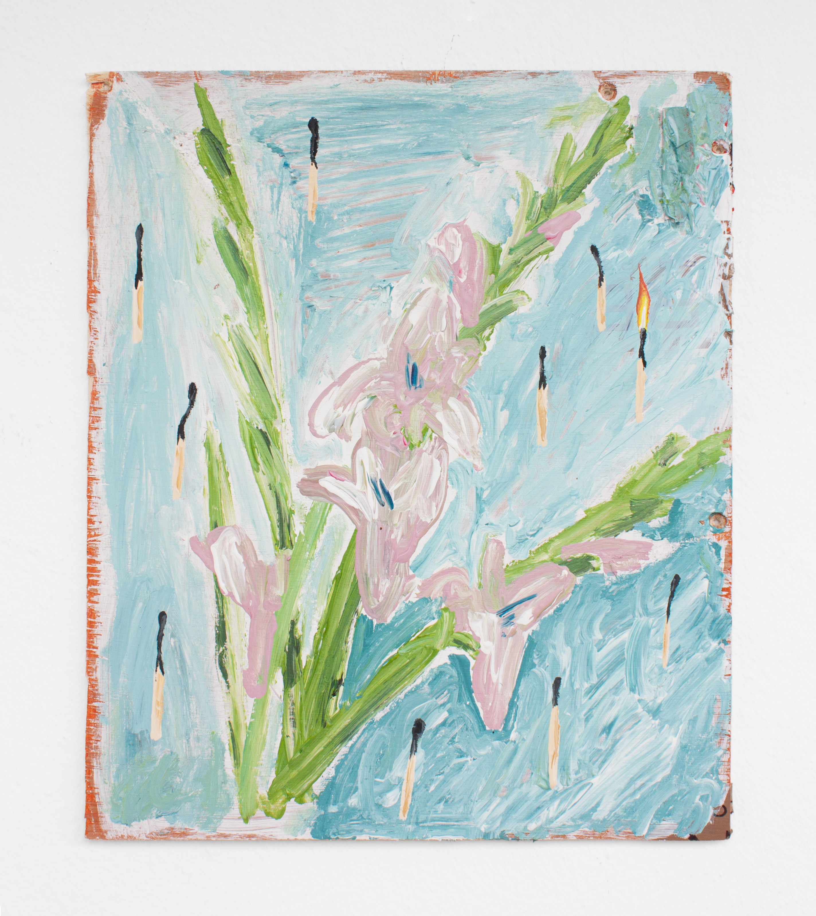 Gladiolus, 2023  Gouache and acrylic on wood  31 x 28 cm