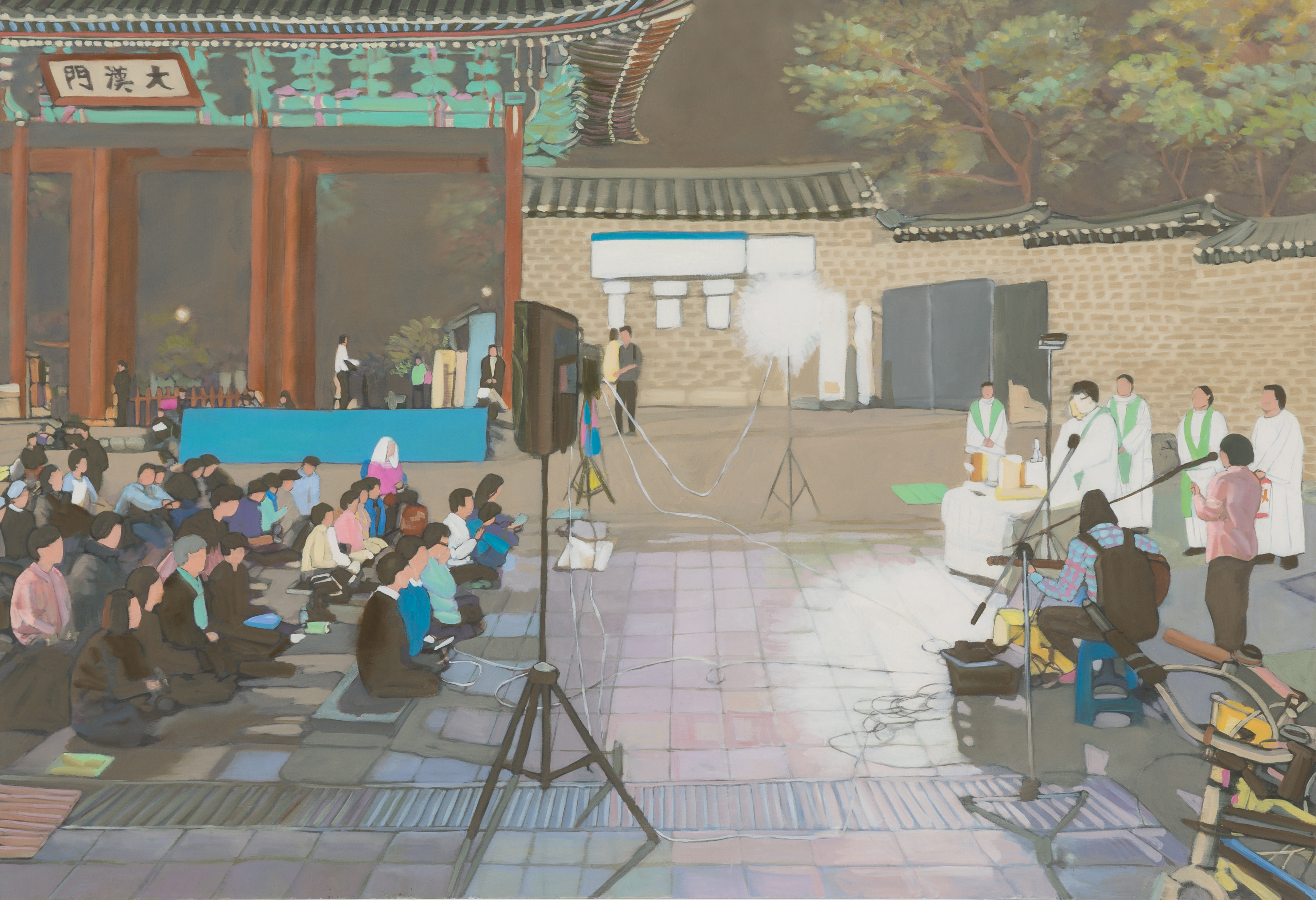 〈광장, 밤〉, Oil on canvas, 97.0x130.3cm, 2014