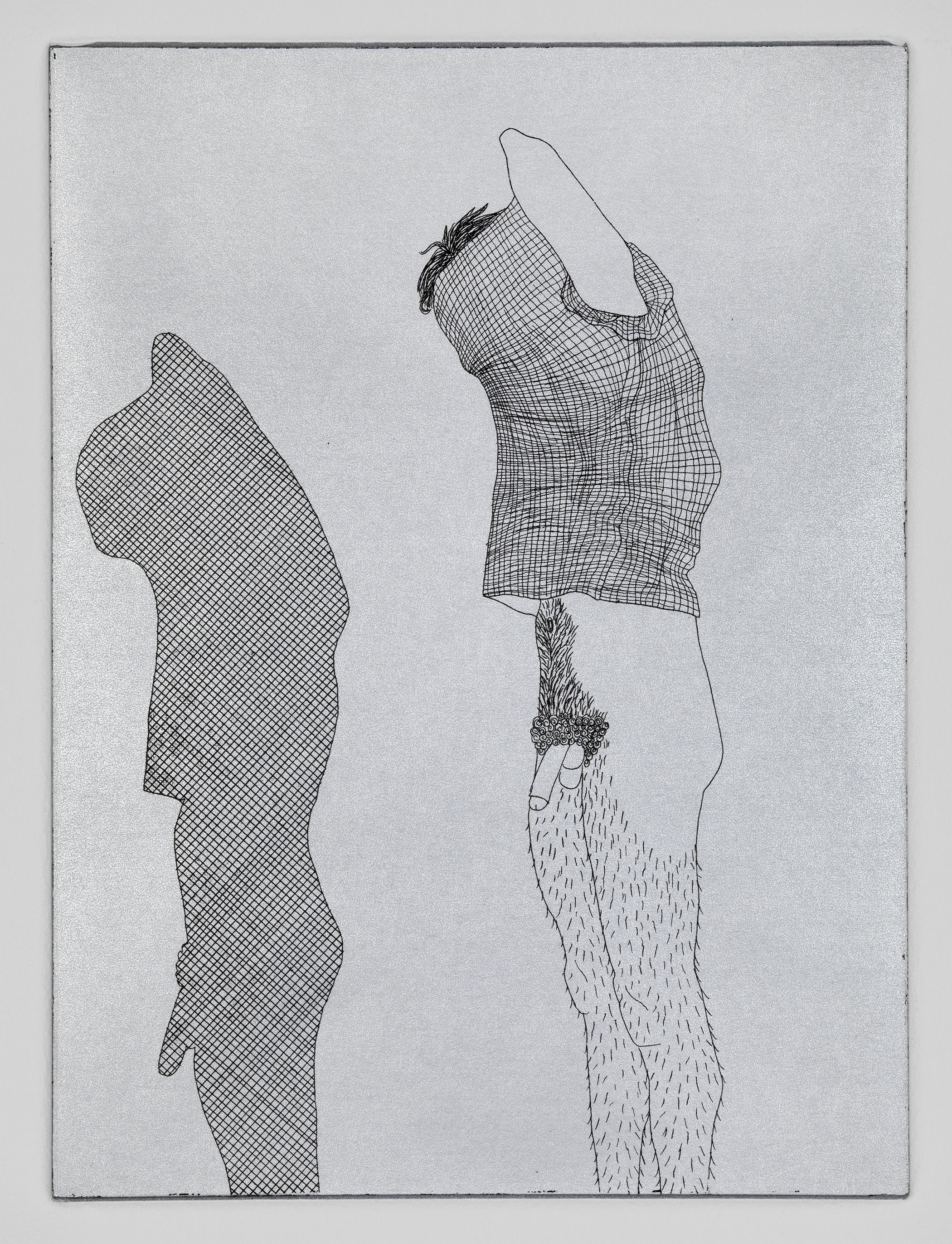 Standing Shadow, 2010. Etching with chine coll&eacute;; 8 &times; 6 inches