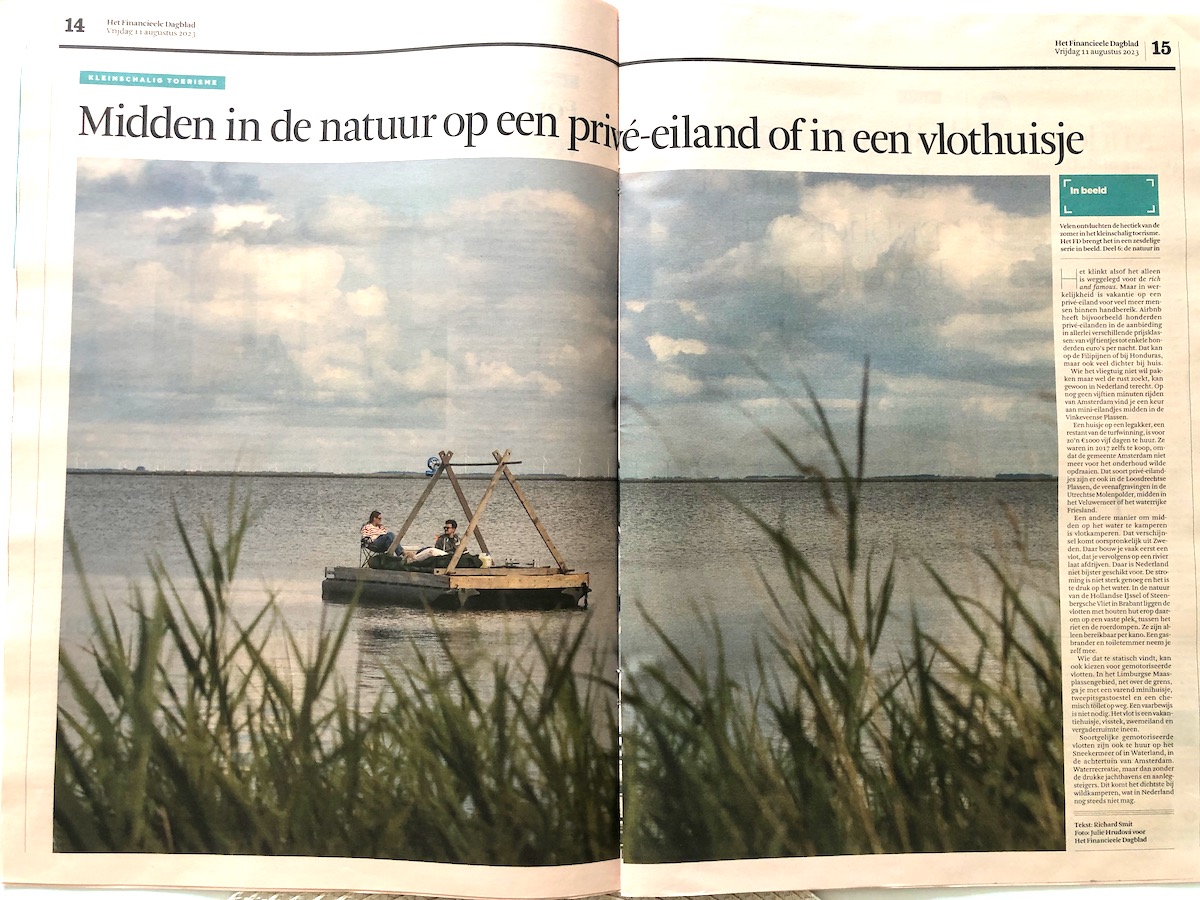 Summer series Financieel Dagblad, about small scale tourism in The Netherlands