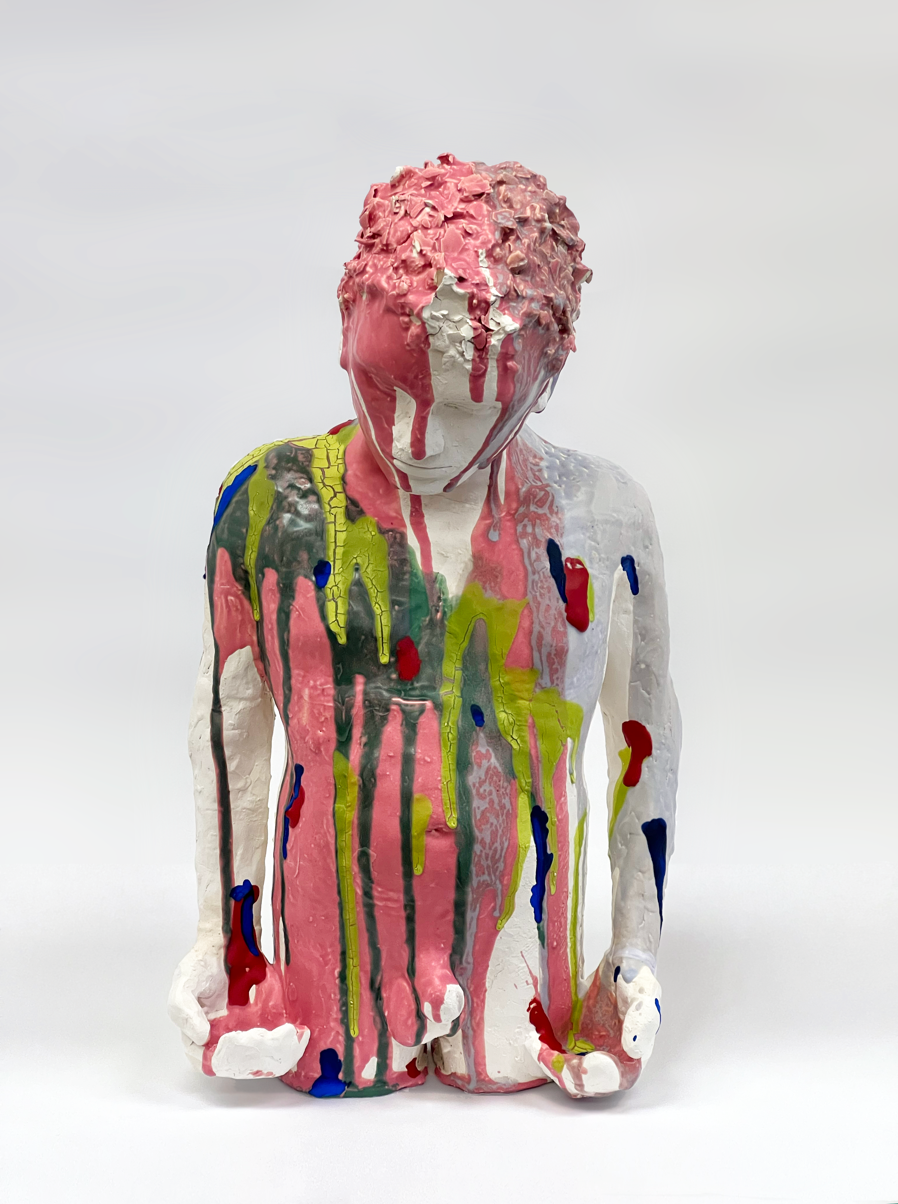 Untitled. 2023. 14 x 22 x 5 inches. Earthenware, underglaze, glaze.