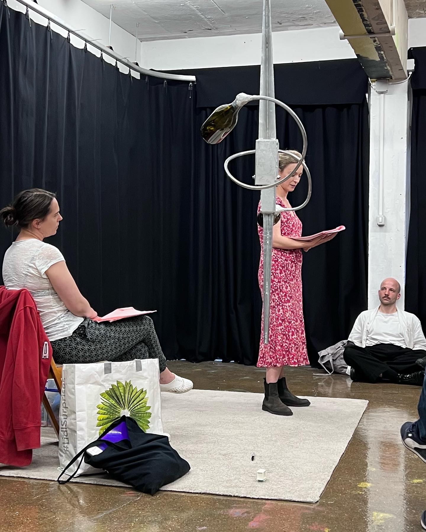 Installation view of 'Greater Reward' amongst Sam Cottingtons play The worst things in the world feel good at first - A helper'