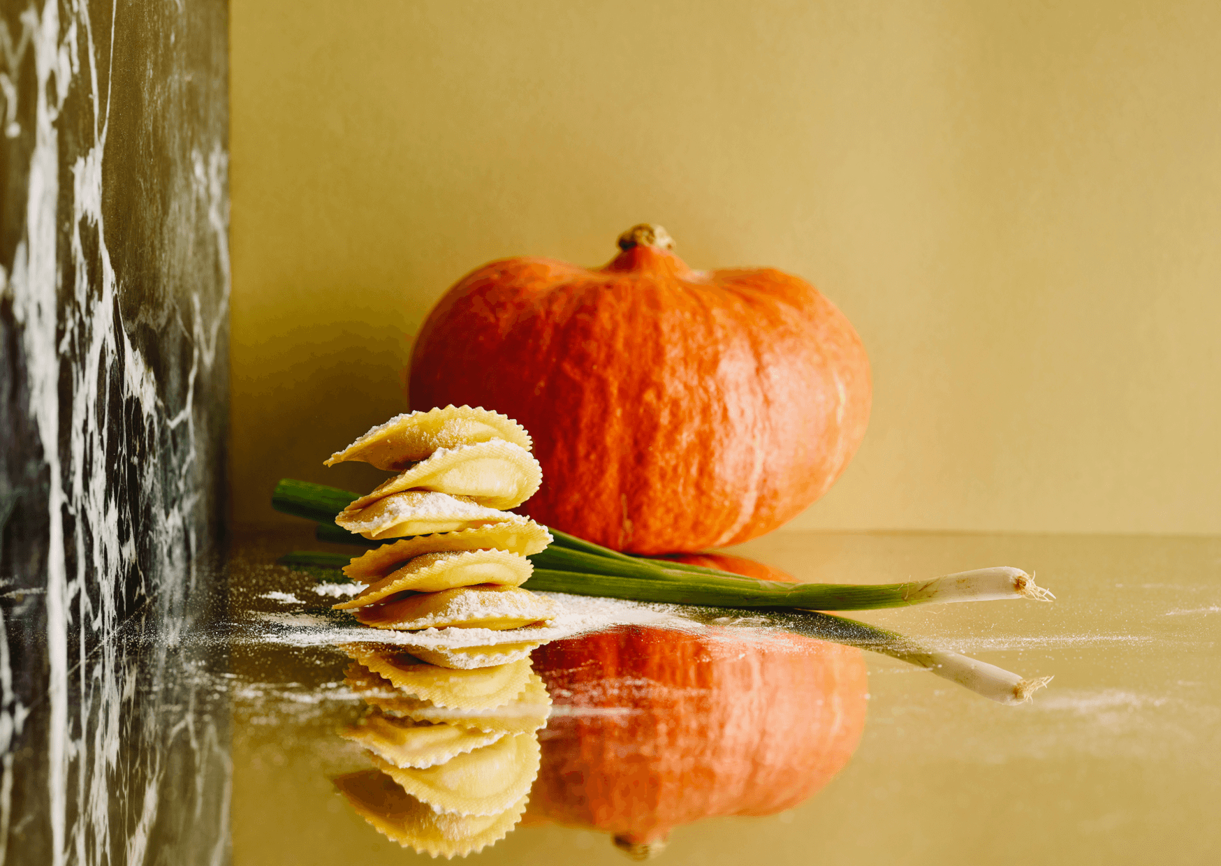Tortelli with belly full of pumkin & chorizo