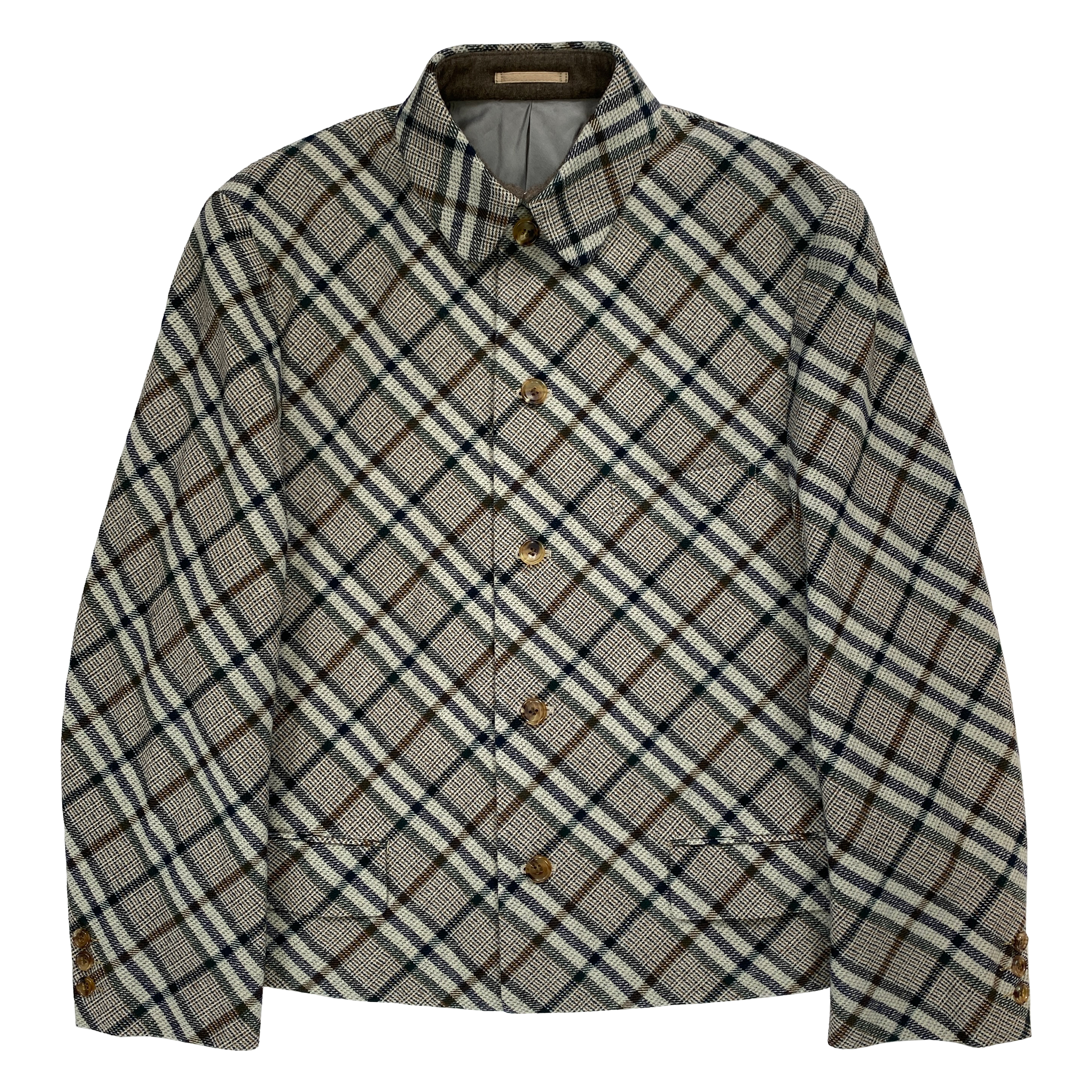 Comme des Garçons Homme Plus A/W 1997 Cropped Plaid Jacket - La 