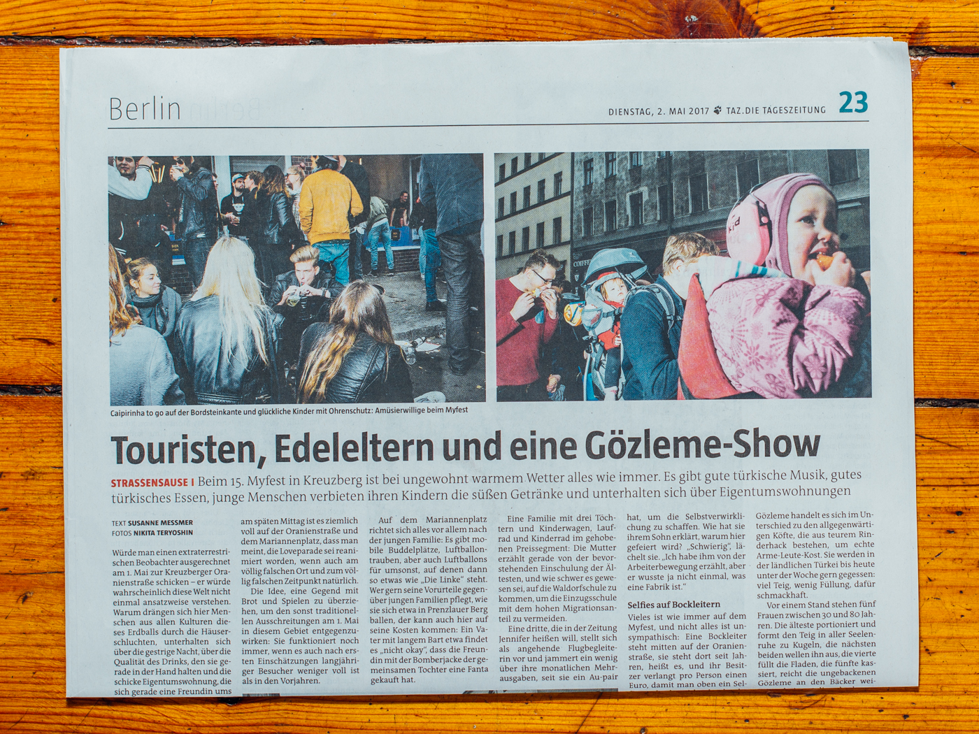  taz.die tageszeitung / 1.Mai Fest in Berlin Kreuzberg Reportage, Mai 2017