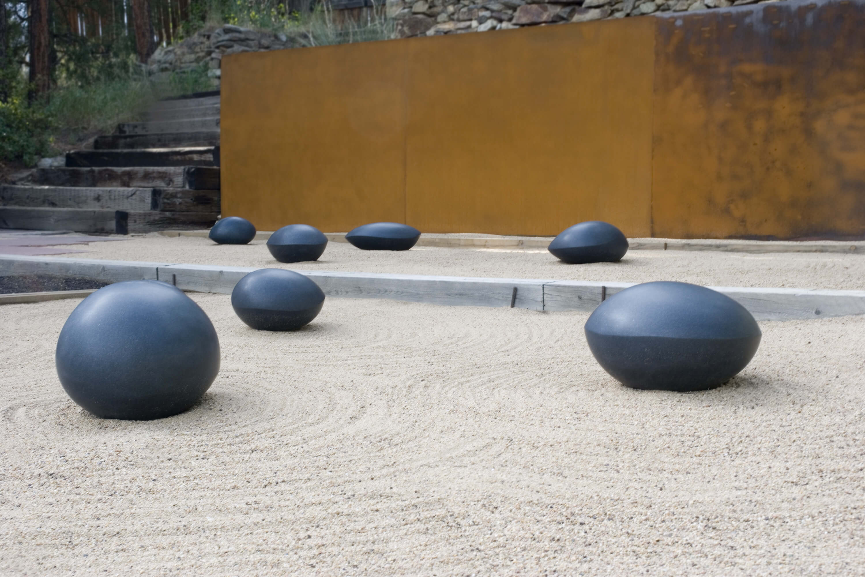 Resting Stone - Group photo of Swedish Black Granite Resting Stones. 2007