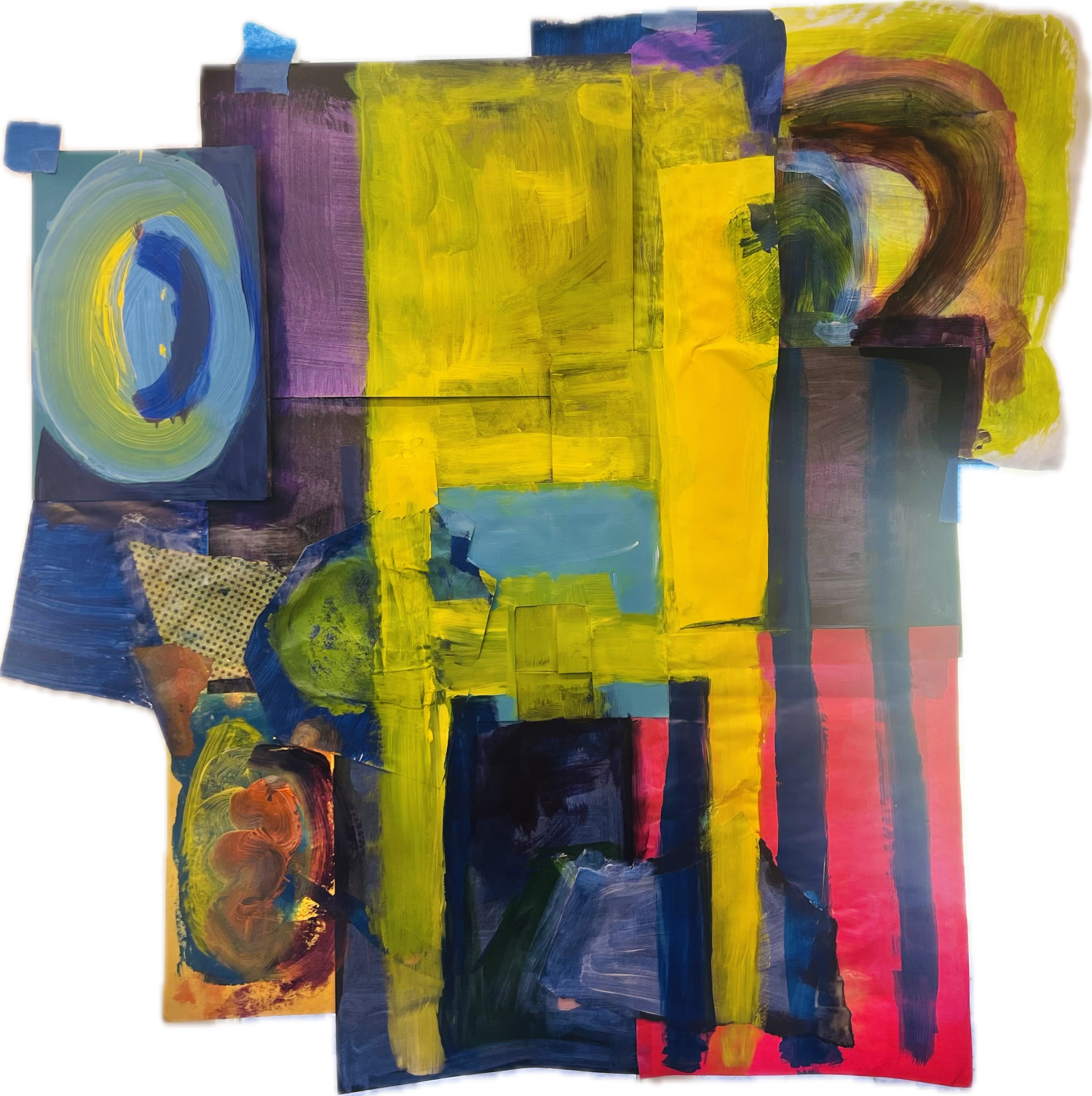 YELLOW: THE DOORWAY, 2024 PAPER COLLAGE WITH ACRYLIC PAINT 