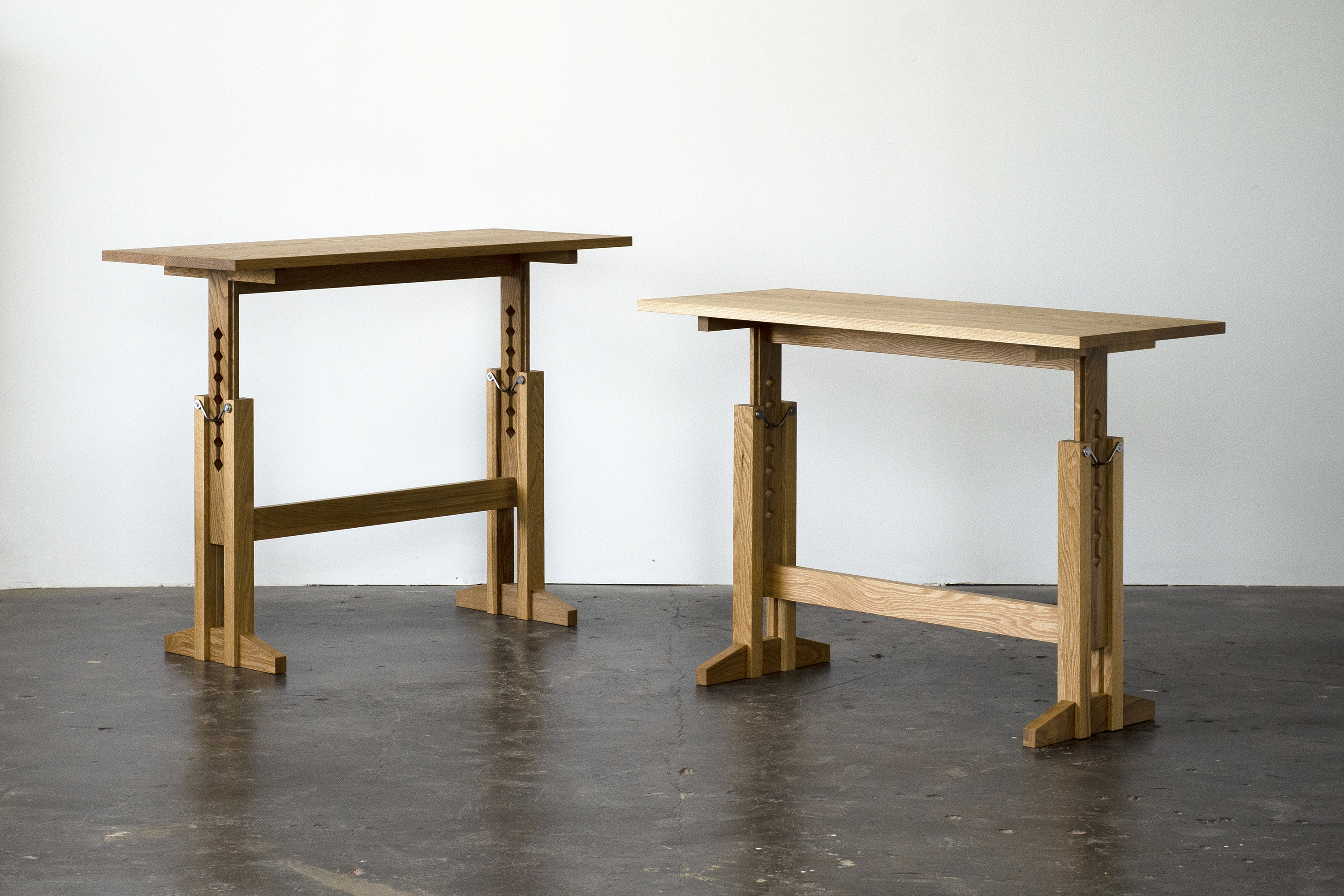 Pair of Work Desks in white oak