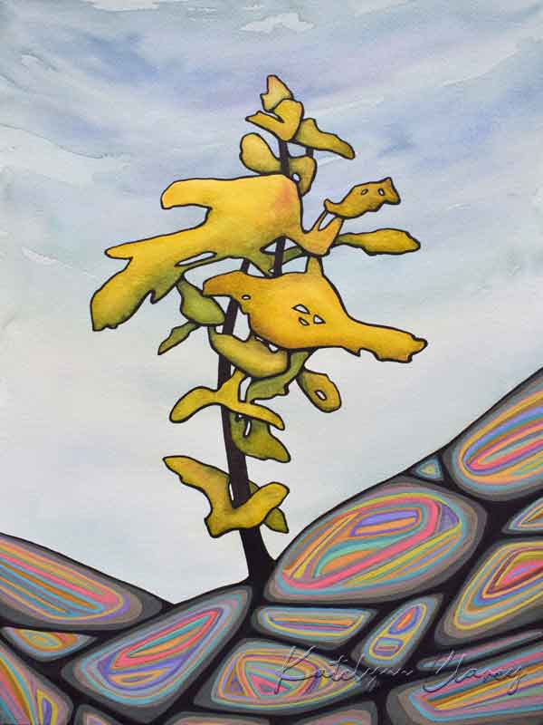 Rainbow Rocks 2, 16 x 20", Mixed Media on Mounted Paper, SOLD