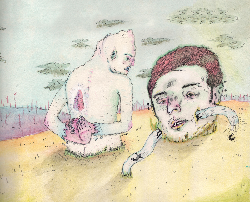 Watercolor and ink