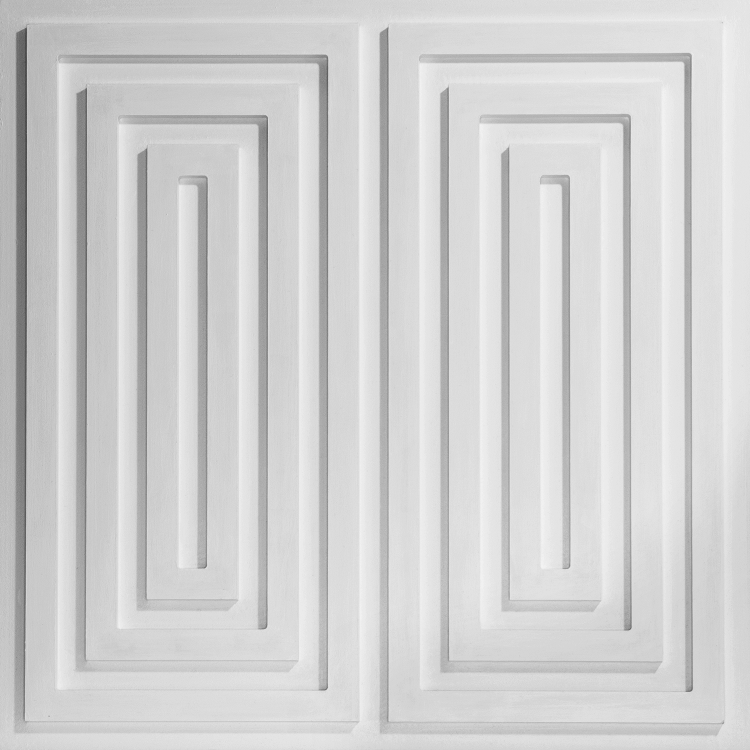 Monochrome Landscapes I. Titanium White 10 / Series of acrylic paintings on fibreboard 2021–2022 / 50x50 cm