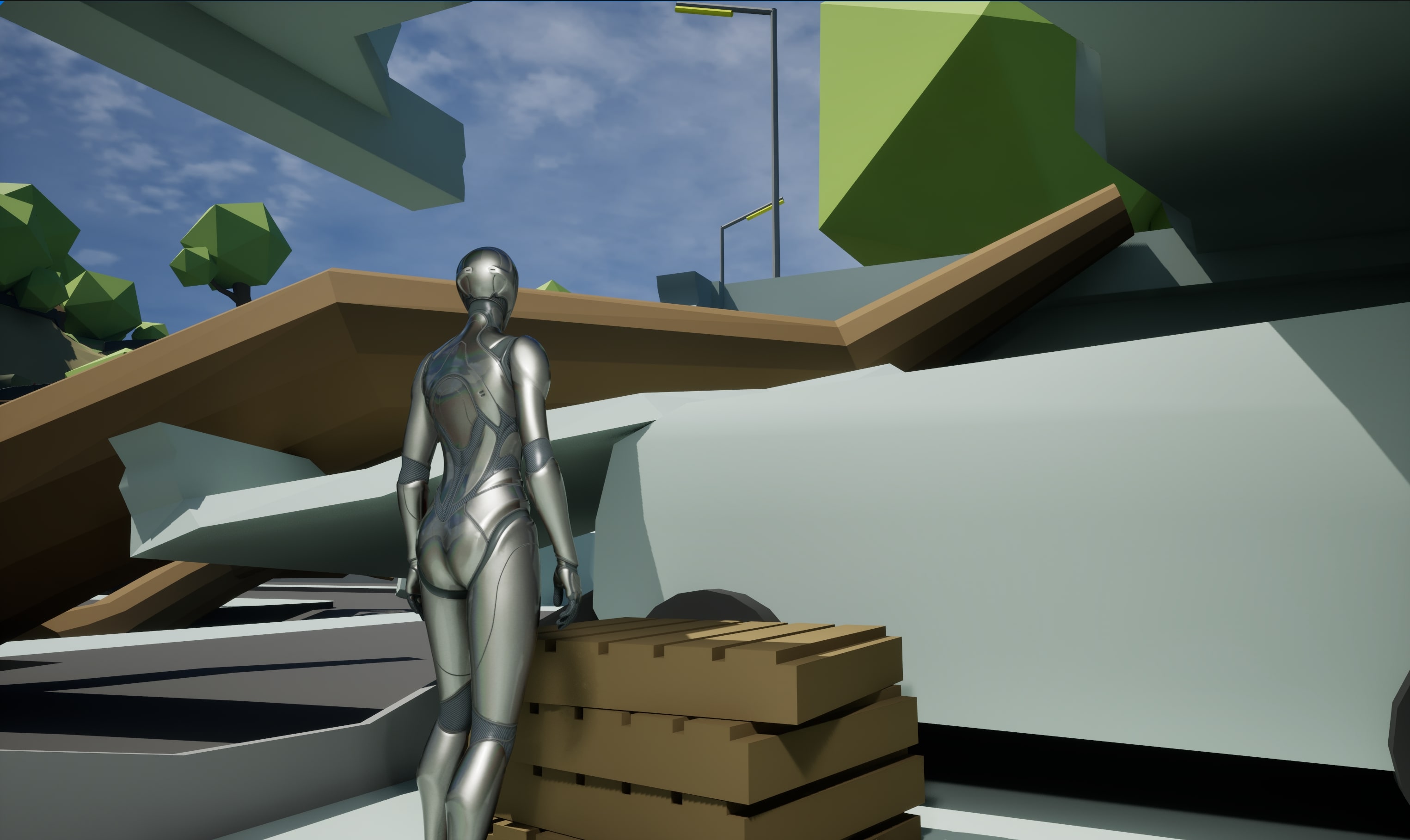 10. After upgrading gear, jumps up the car to the rooftop.