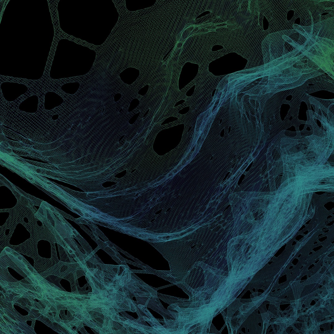 resulting wireframes; color indicating density