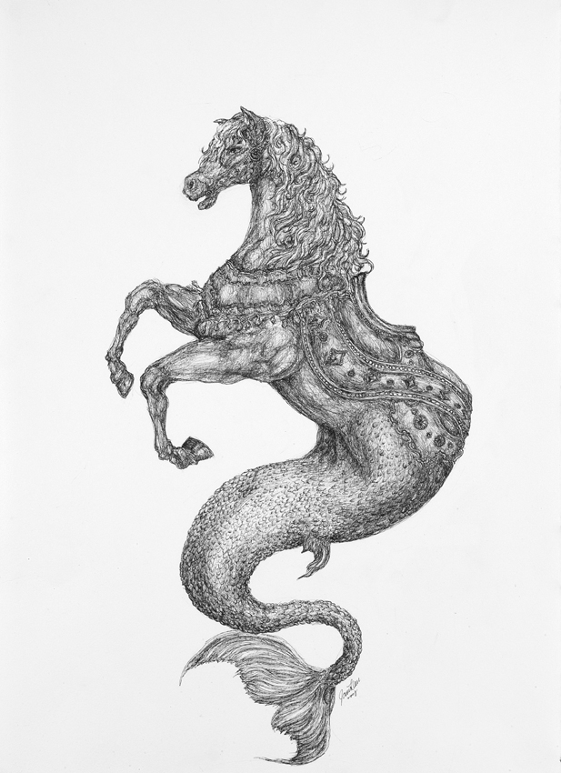 The Hippocampus. 2008. Pen on paper. 54.5 x 39.3 cm