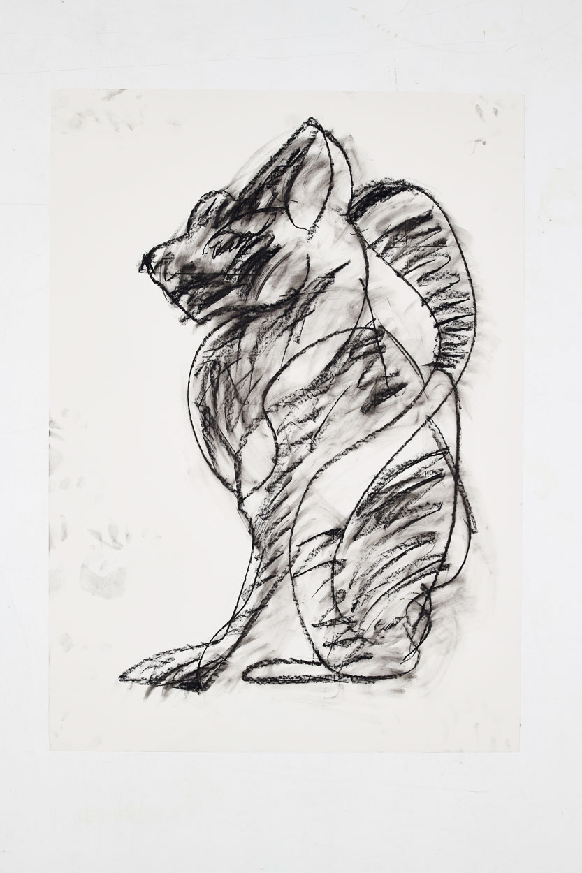 Sphinx, 2018. charcoal on paper. 95cm x 65cm