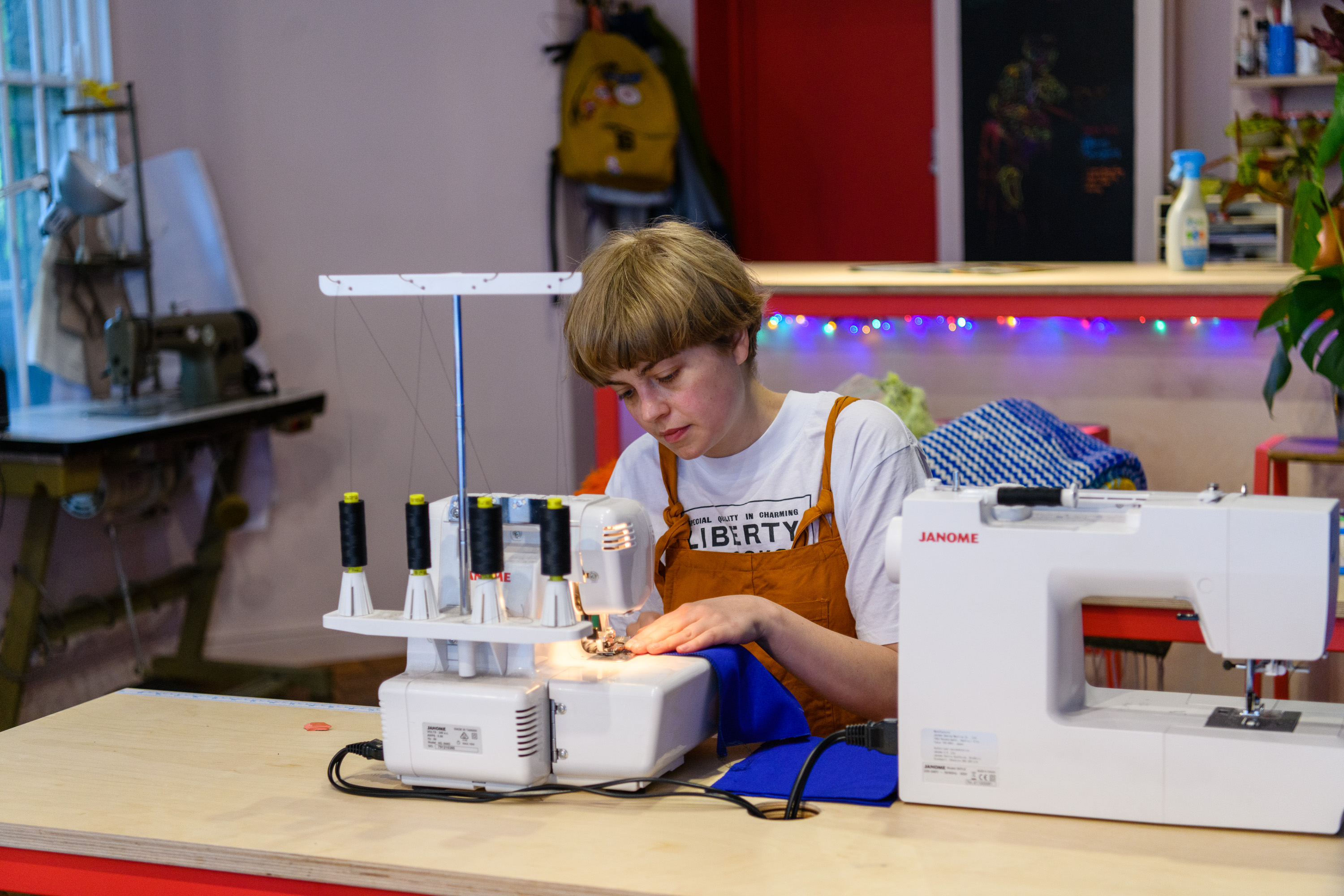 Visual stylist Emily Thomas helps making scrubs at Make Town