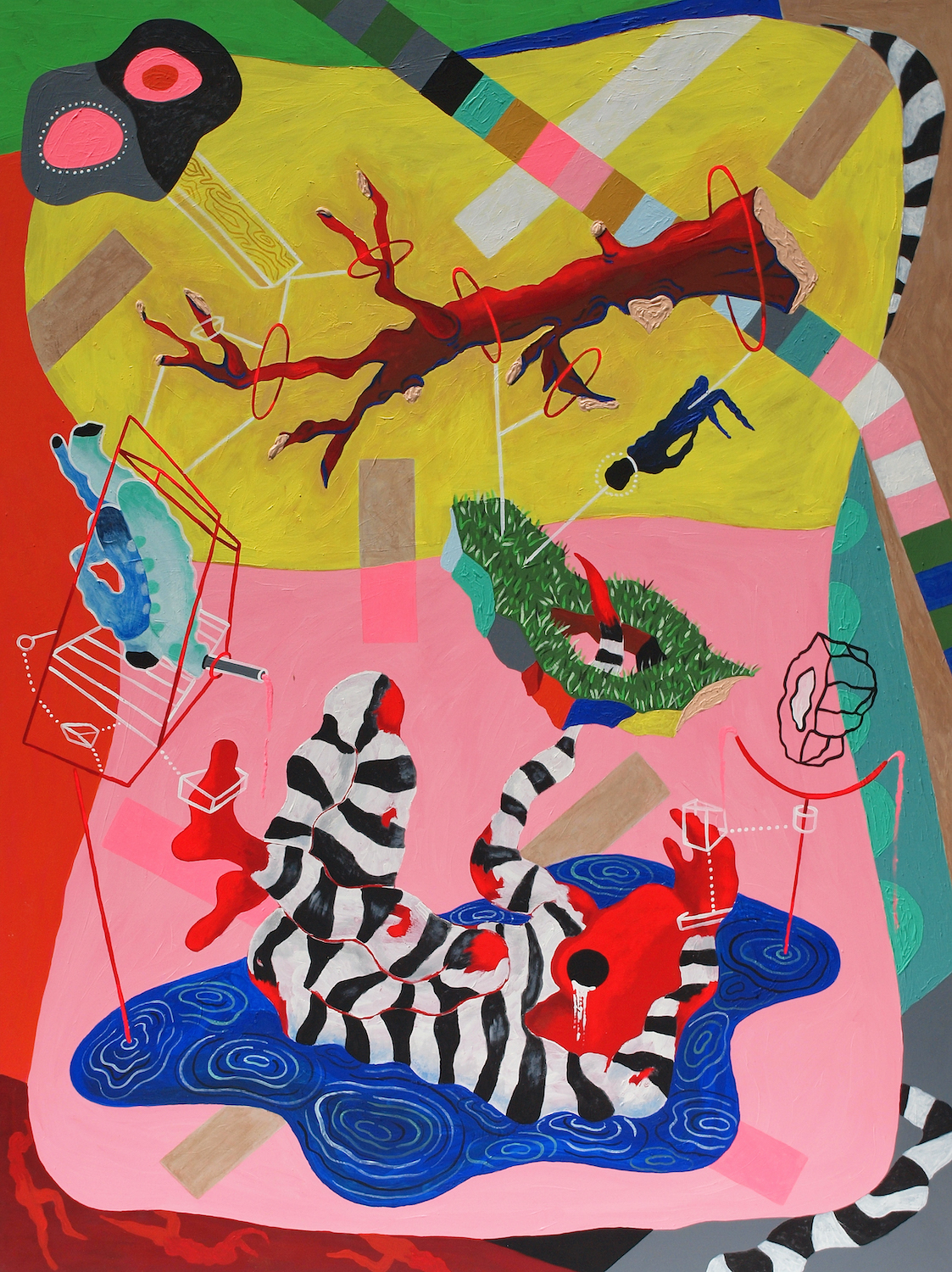 The Close Relationship Between Flowers and Convicts, 2019, Kremer pigments, Flashe, acrylic on panel, 48 x 36 in.