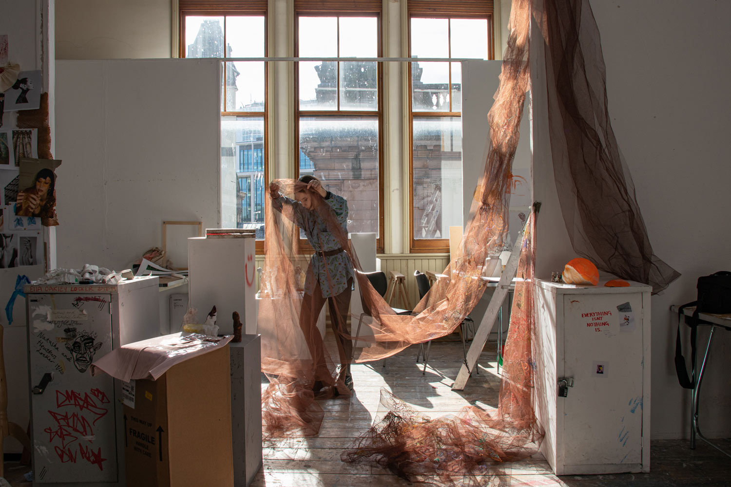 Veil of Subconscious Processing, Embroidery, 1.5x15m on net fabric
