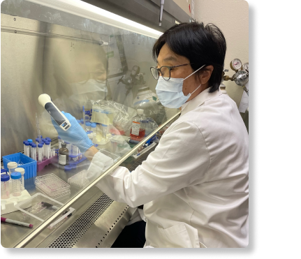 SunnyBay Biotech CEO Feng Wang-Johanning pictured in the lab