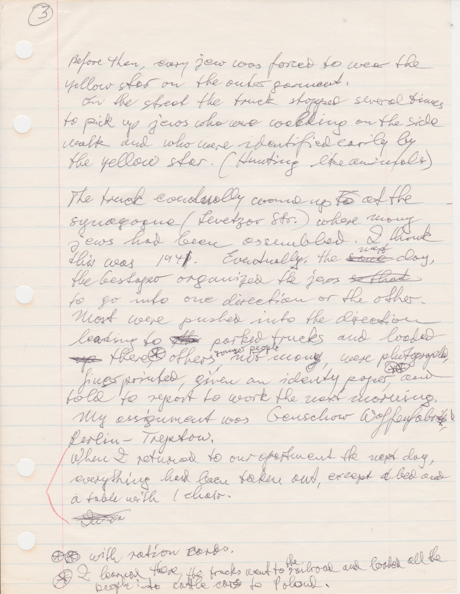 Early, handwritten notes about Bert's childhood in Berlin (4/5)