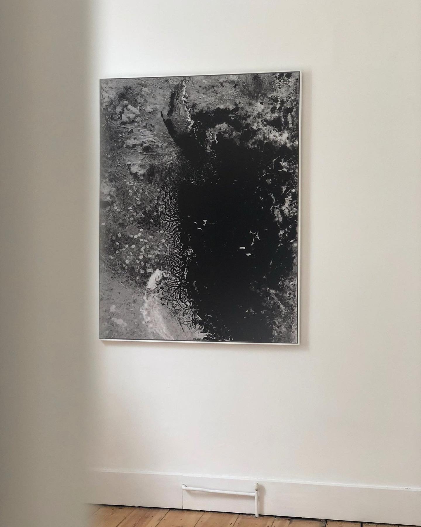 Installation view, unfixed silver print, mounted on dibond, tray frame. SERCHIA Gallery, Bristol.
