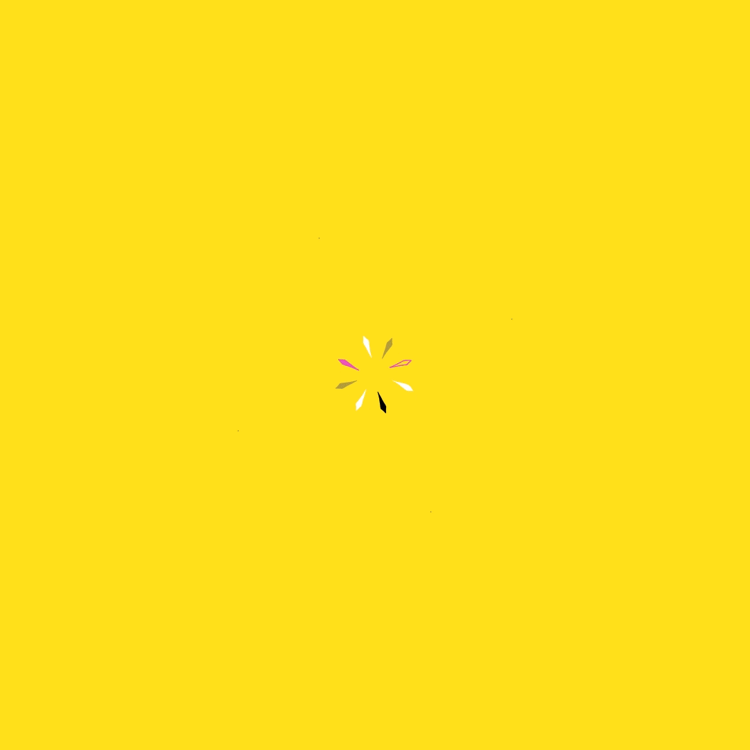 An animated loop of drawn characters and social media icons spinning around in a kaleidoscope like pattern.