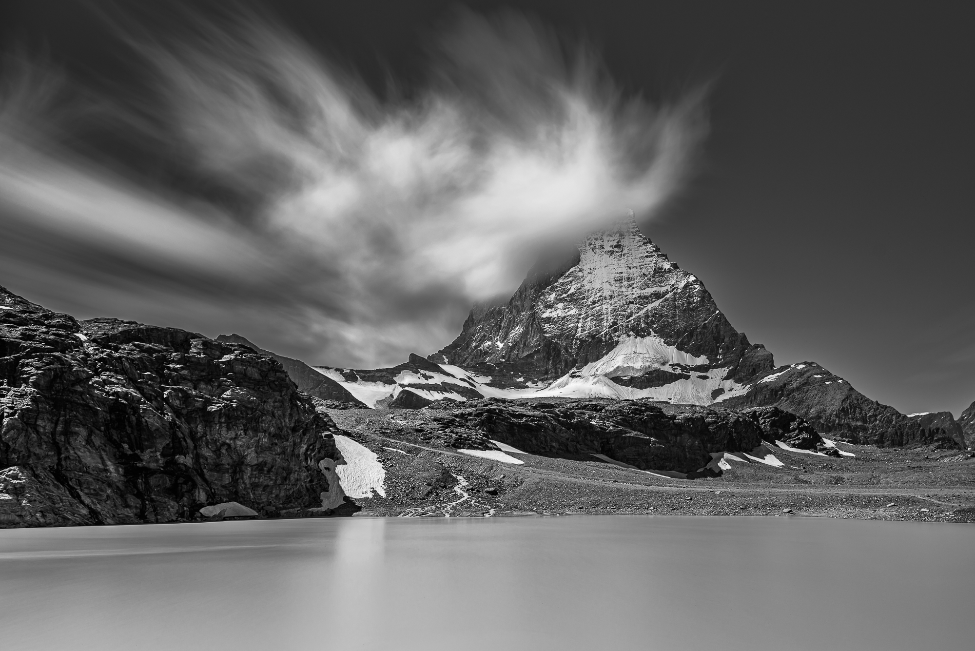 Le Cervin depuis le lac de Schwarzsee