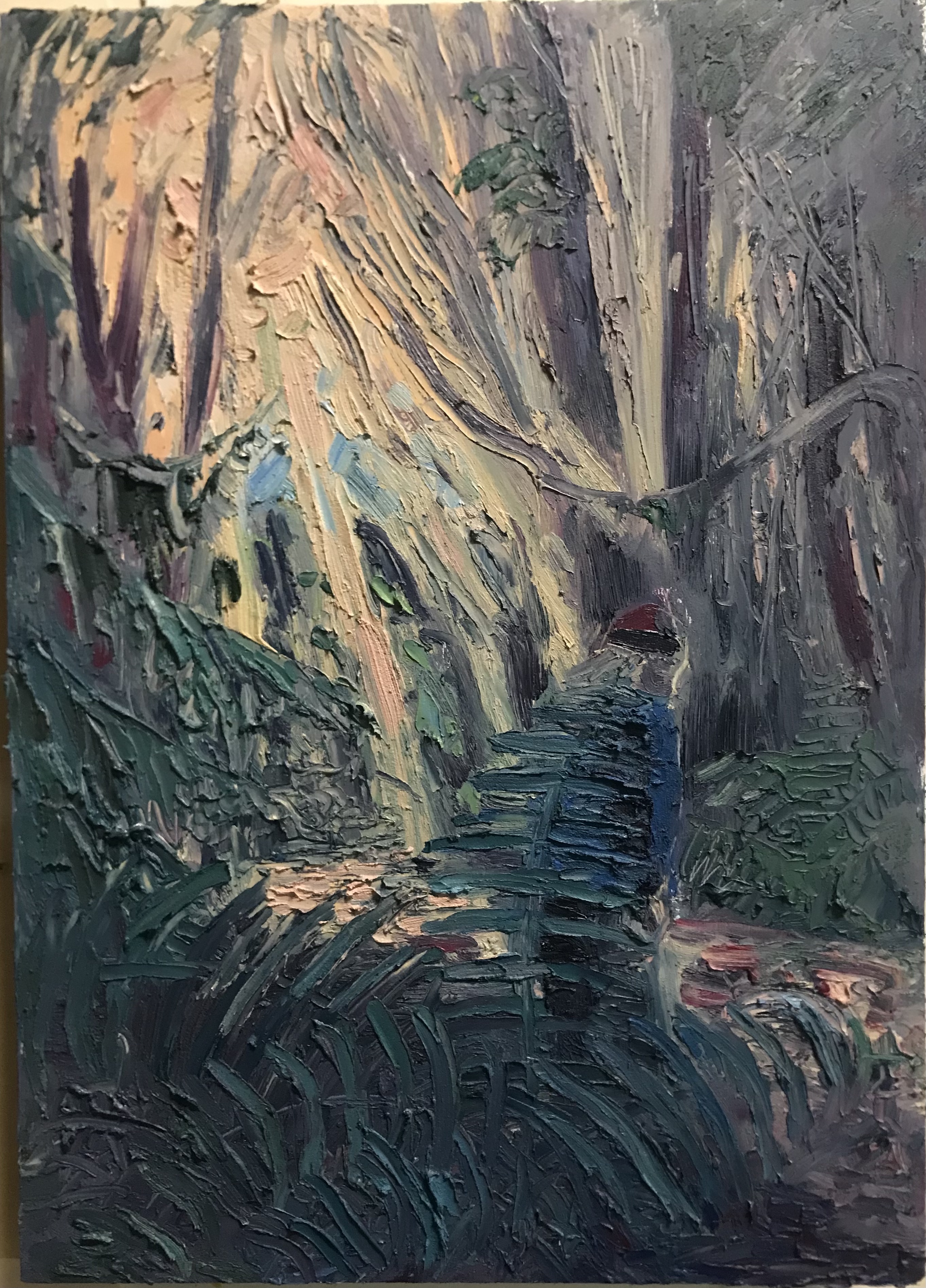 In the Gloaming, 2021, Oil on panel, 19.5 x 14 in. $1,300