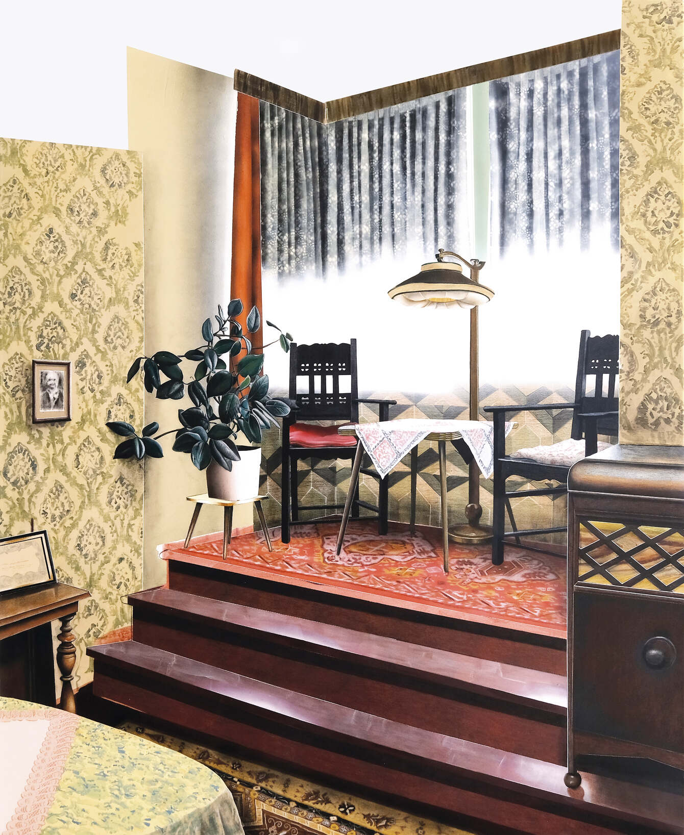 GS2, Acrylics and colored pencils on canvas 220 x 180 cm 2022