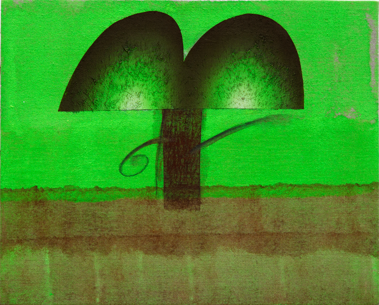 Tree 10, 2024 Acrylic, pigment, aquarellable pencil and woodust on linen 25 x 31 cm