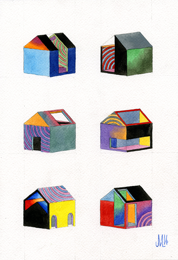 Mini Station Temples IIIWatercolor and graphite on paper, 7.125x10.25"2014