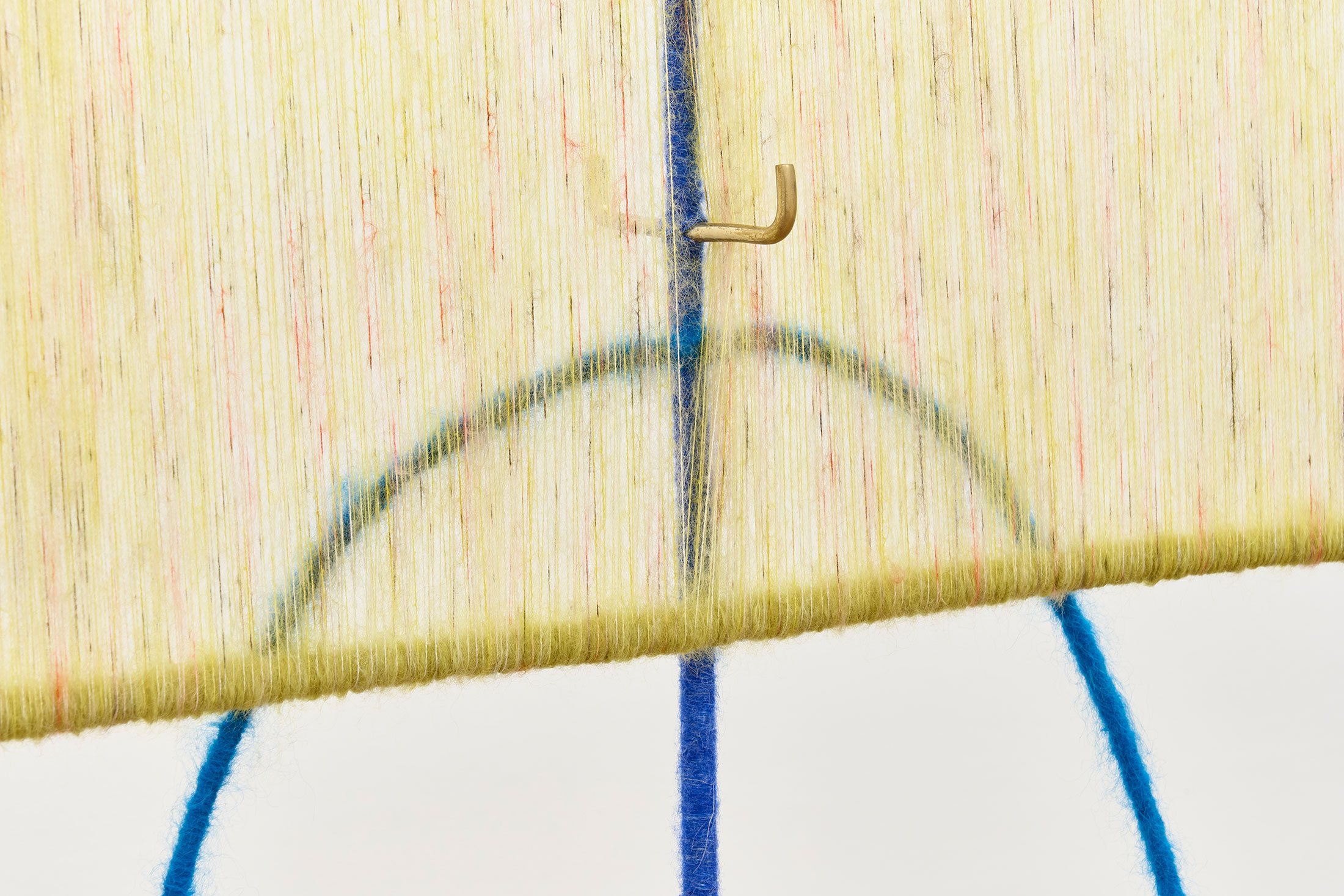 Zoë Paul, Mana (2025) | Wool, mohair, brass, 225.5 x 140.5 x 47.5 cm (detail)