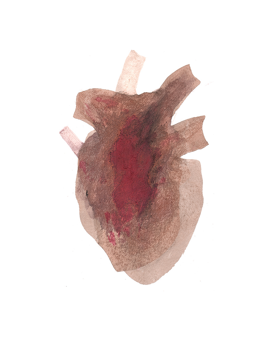 Heart; #23, 2020, Acrylic on Paper, 38x28 cm.