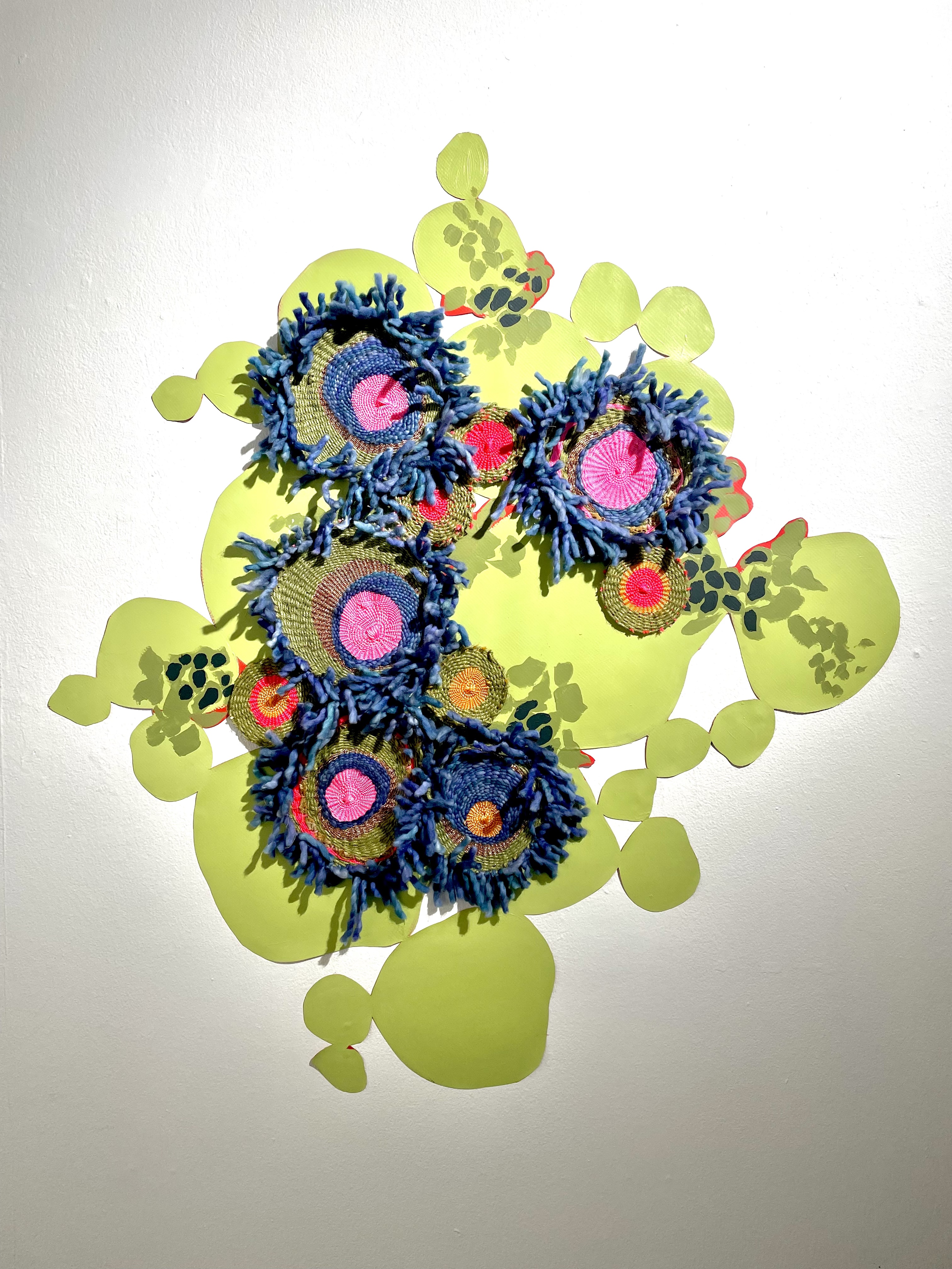 "Growth" Weaving on Painted Vinyl, 42"x36"