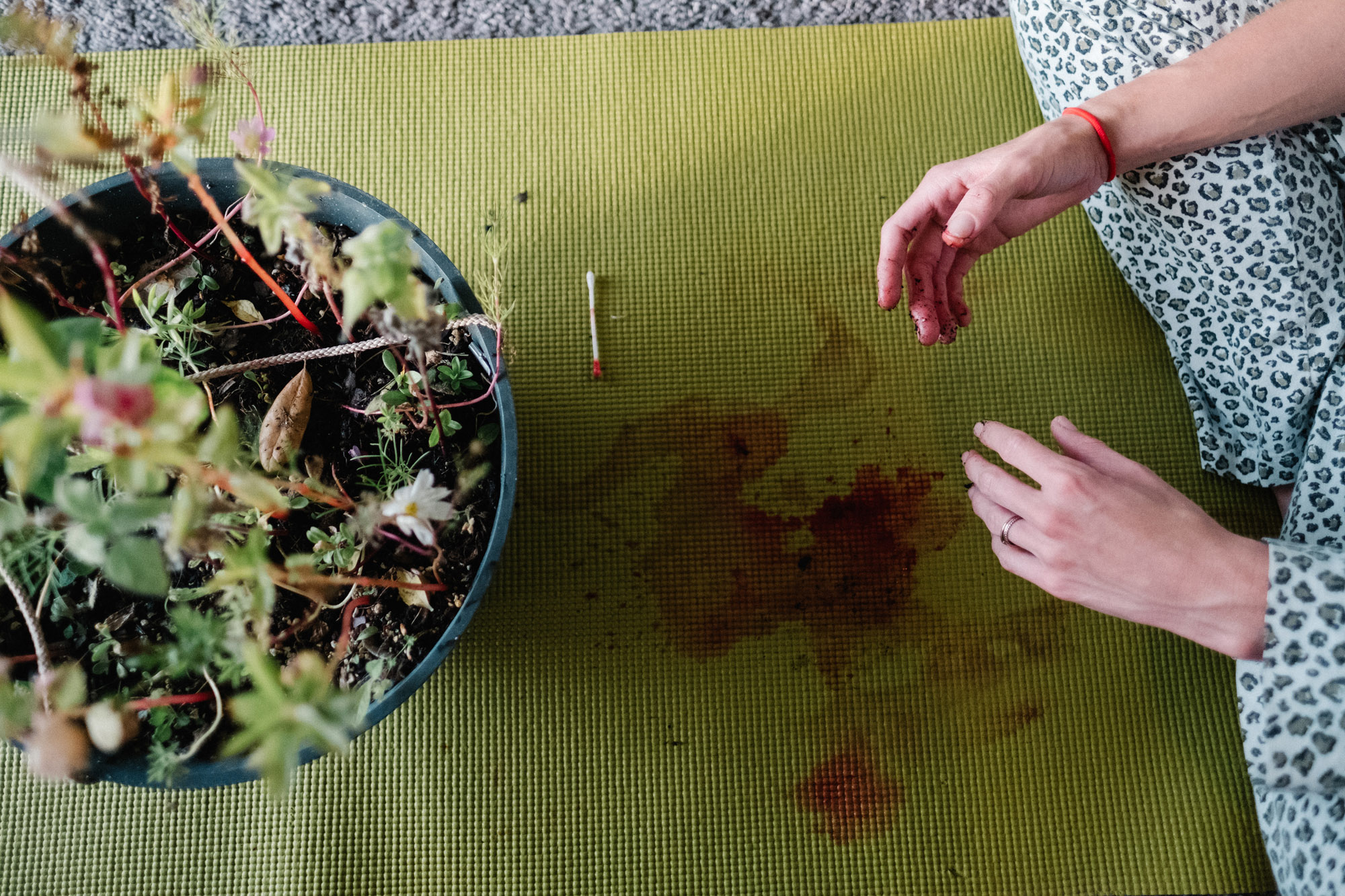 Sarah: It’s not uncommon to hold a ceremony for the pregnancy after the abortion is finished. This participant chose to bury the pregnancy in a pot of wildflowers that her kids had sprouted and cared for, watering them every day.