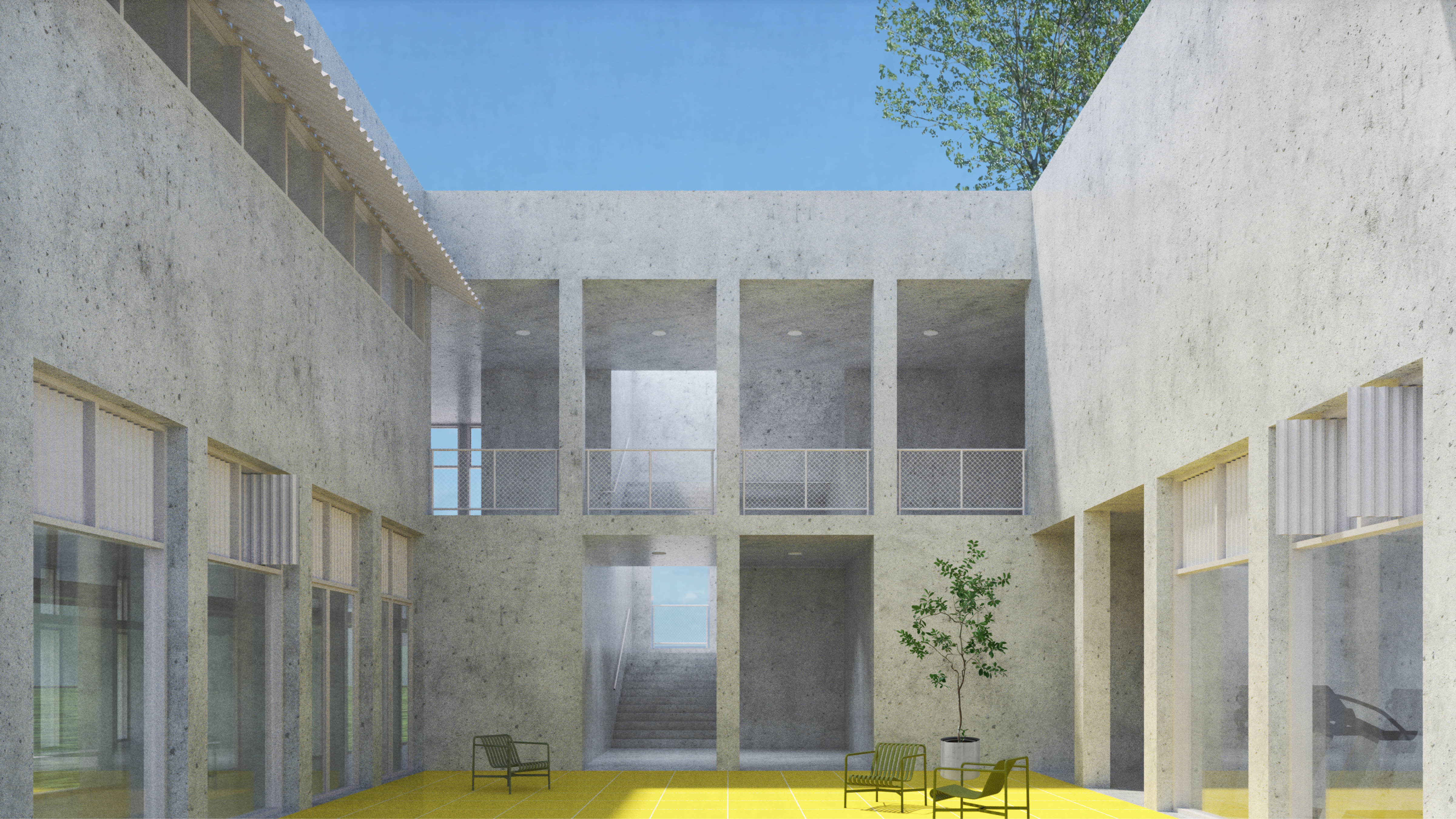Yellow Courtyard—12:00 PM